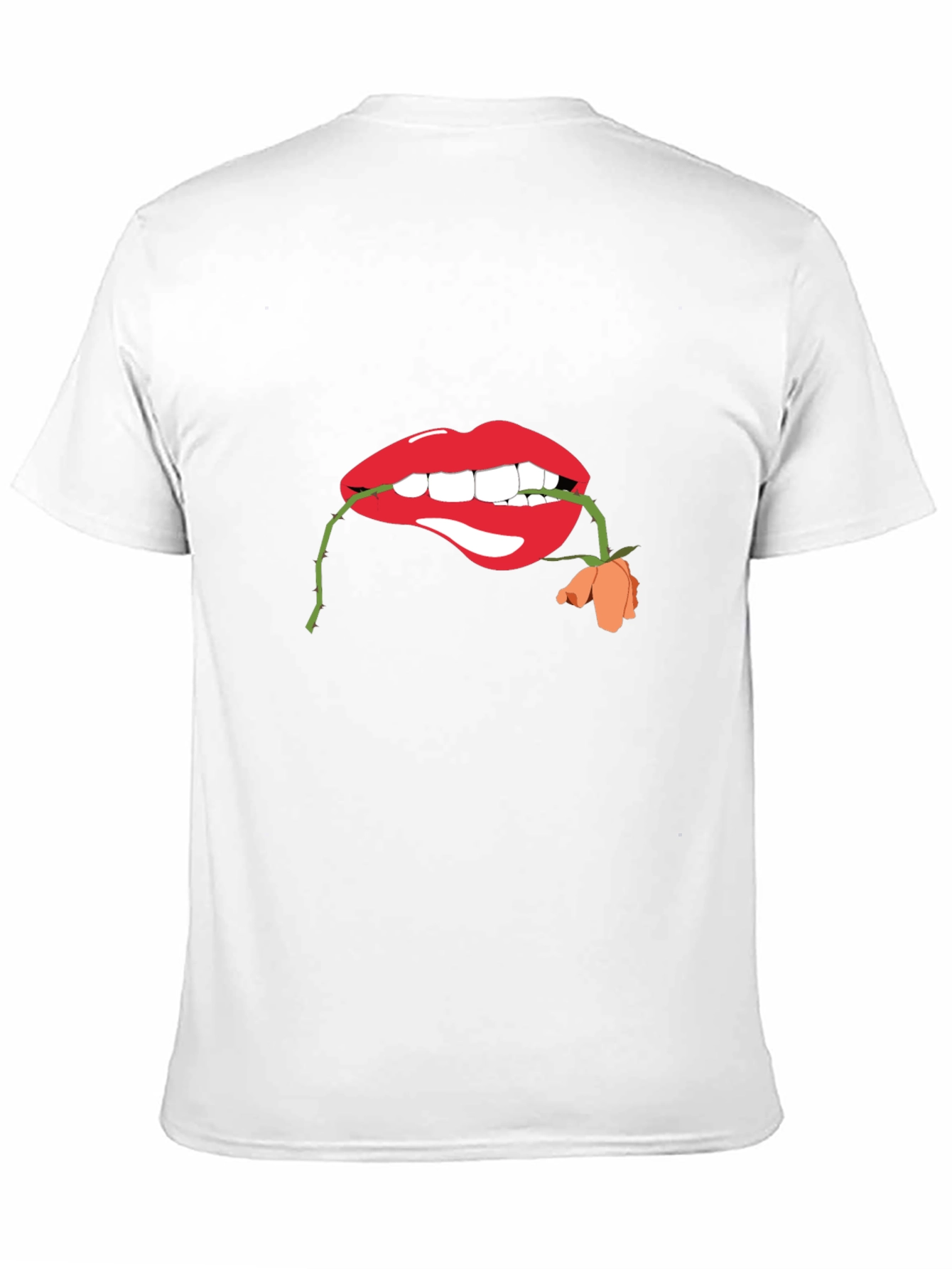 Black Lips with Rose Graphic T-Shirt view 11
