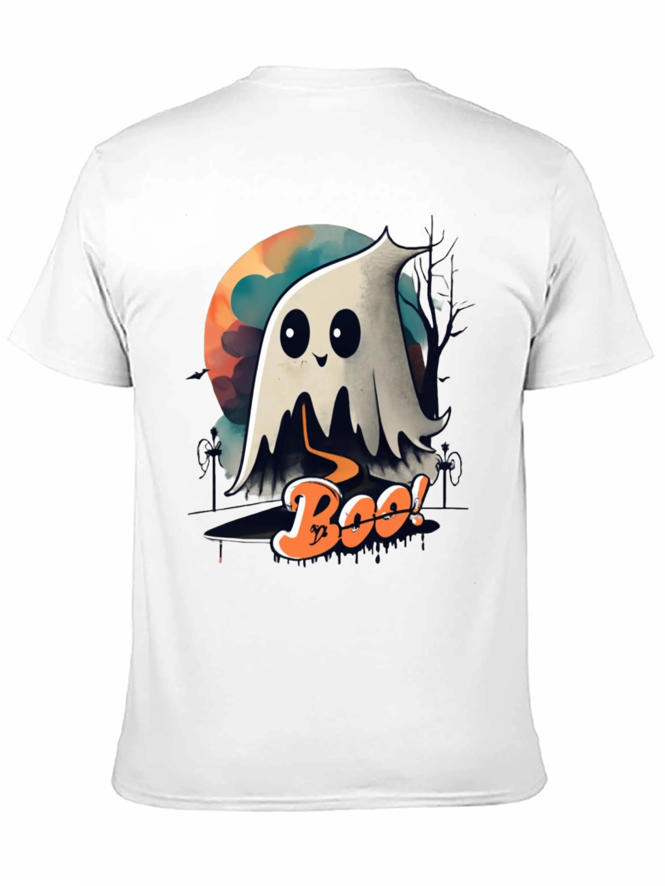 Black Spooky Boo Ghost Halloween T-Shirt view 11