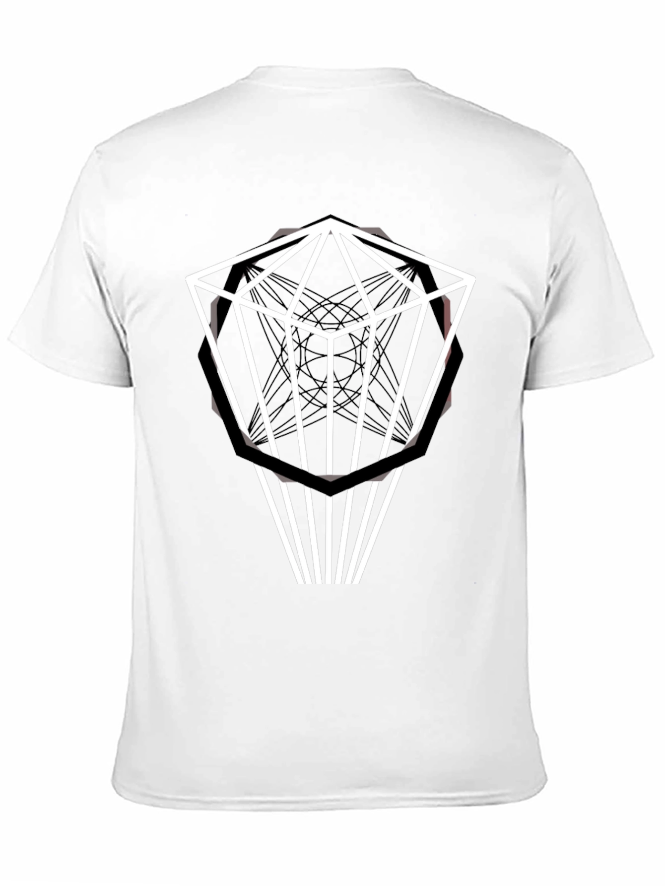 Black Geometric Diamond Graphic Black T-Shirt view 11