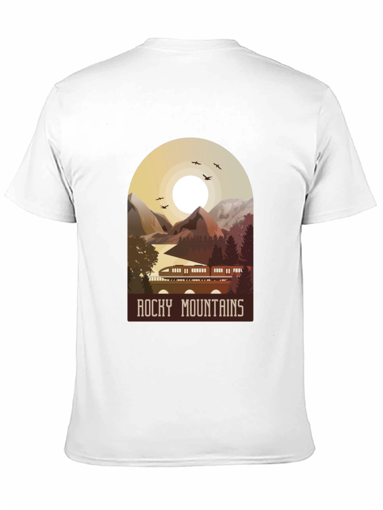 Black Rocky Mountains Graphic T-Shirt - Nature Adventure Tee view 11