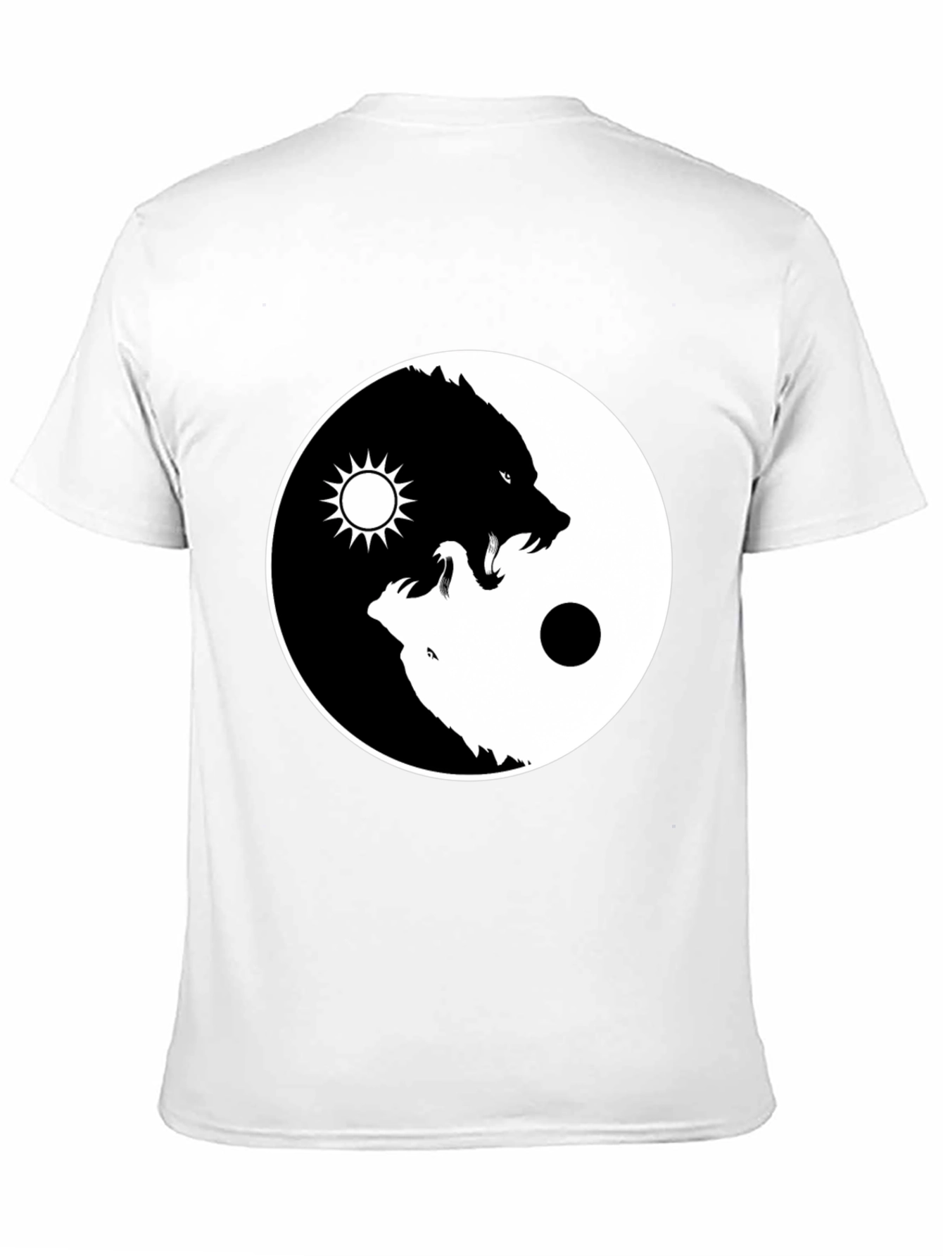 Black Yin Yang Wolf Graphic Tee - Balance Design view 11