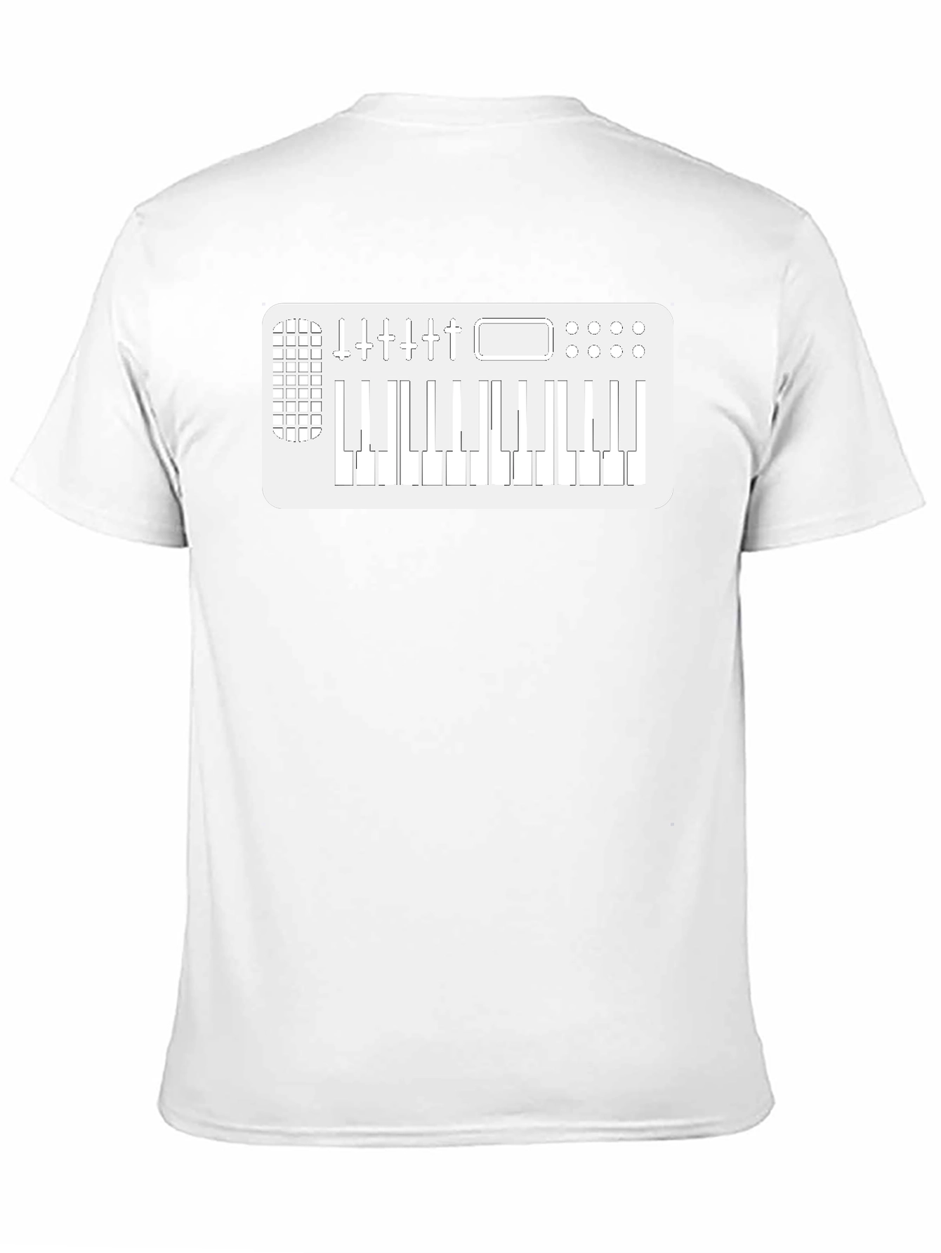 Black Keyboard Synth Graphic Tee - Music Lover T-Shirt view 11
