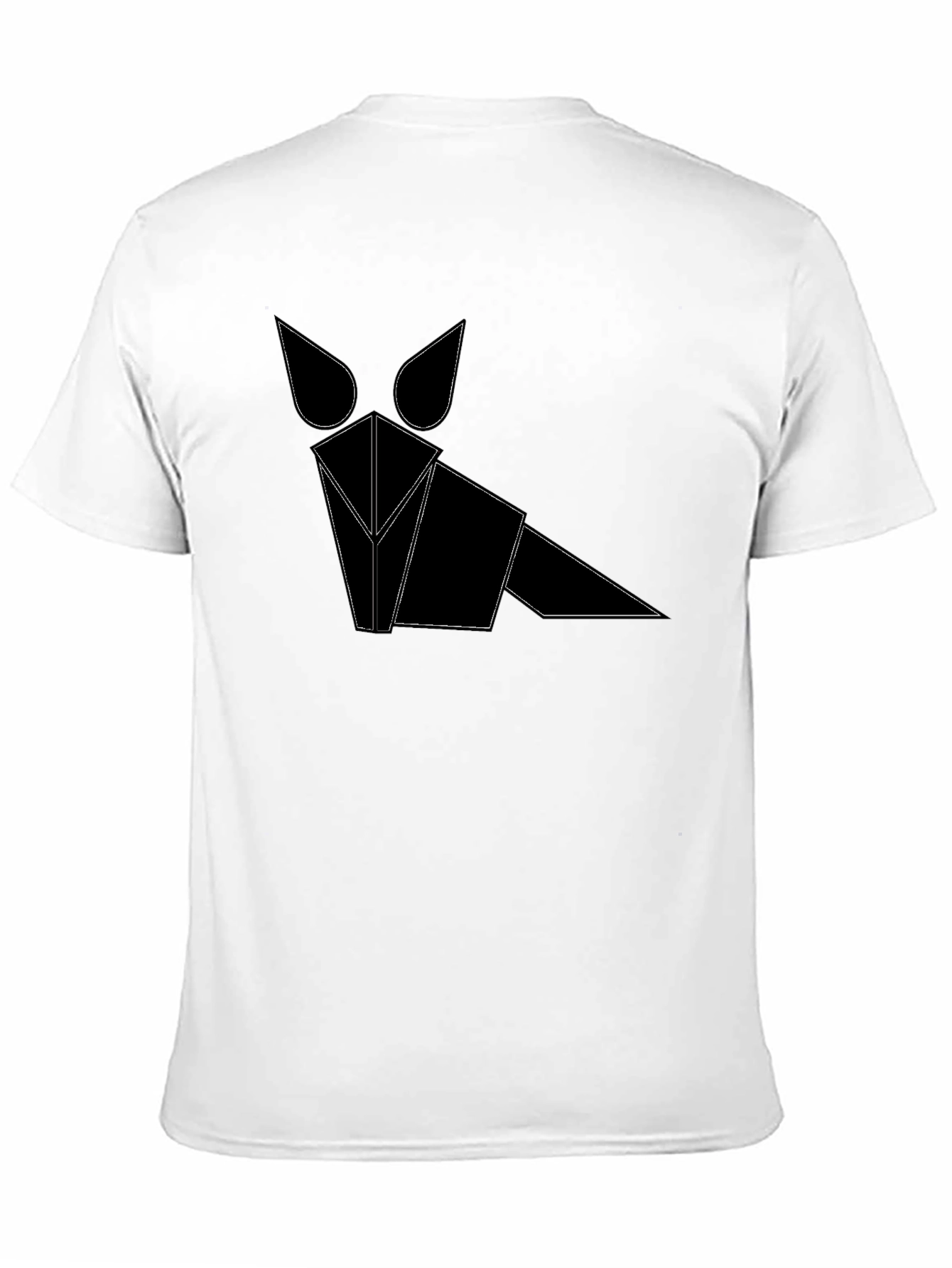 Black Geometric Fox Graphic Tee - Modern Style view 11