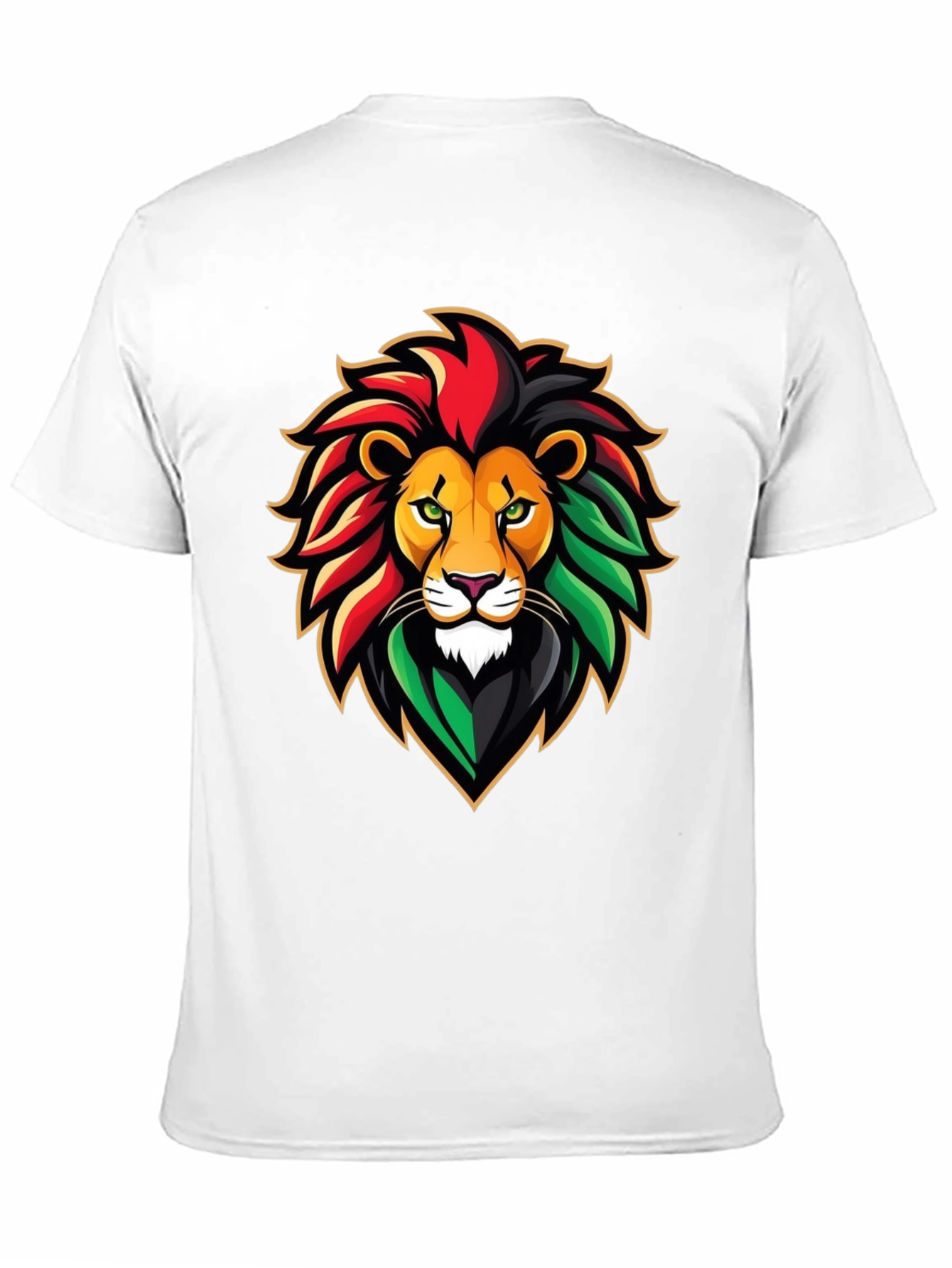 Black Rasta Lion Graphic Tee - Black Cotton T-Shirt view 11
