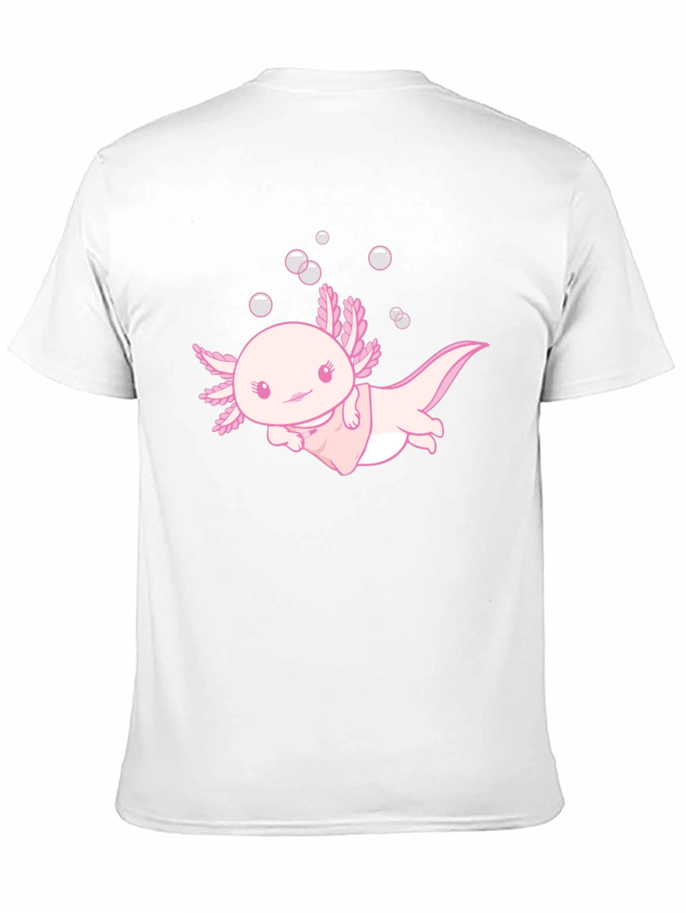 Black Cute Axolotl Black T-Shirt view 11