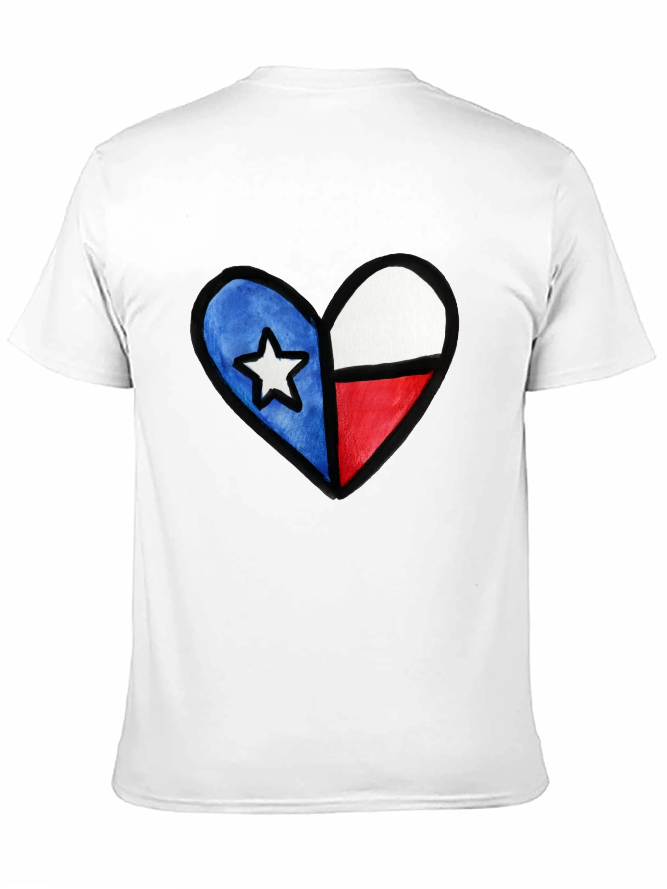 Black Texas Flag Heart T-Shirt - Show Your State Pride view 11