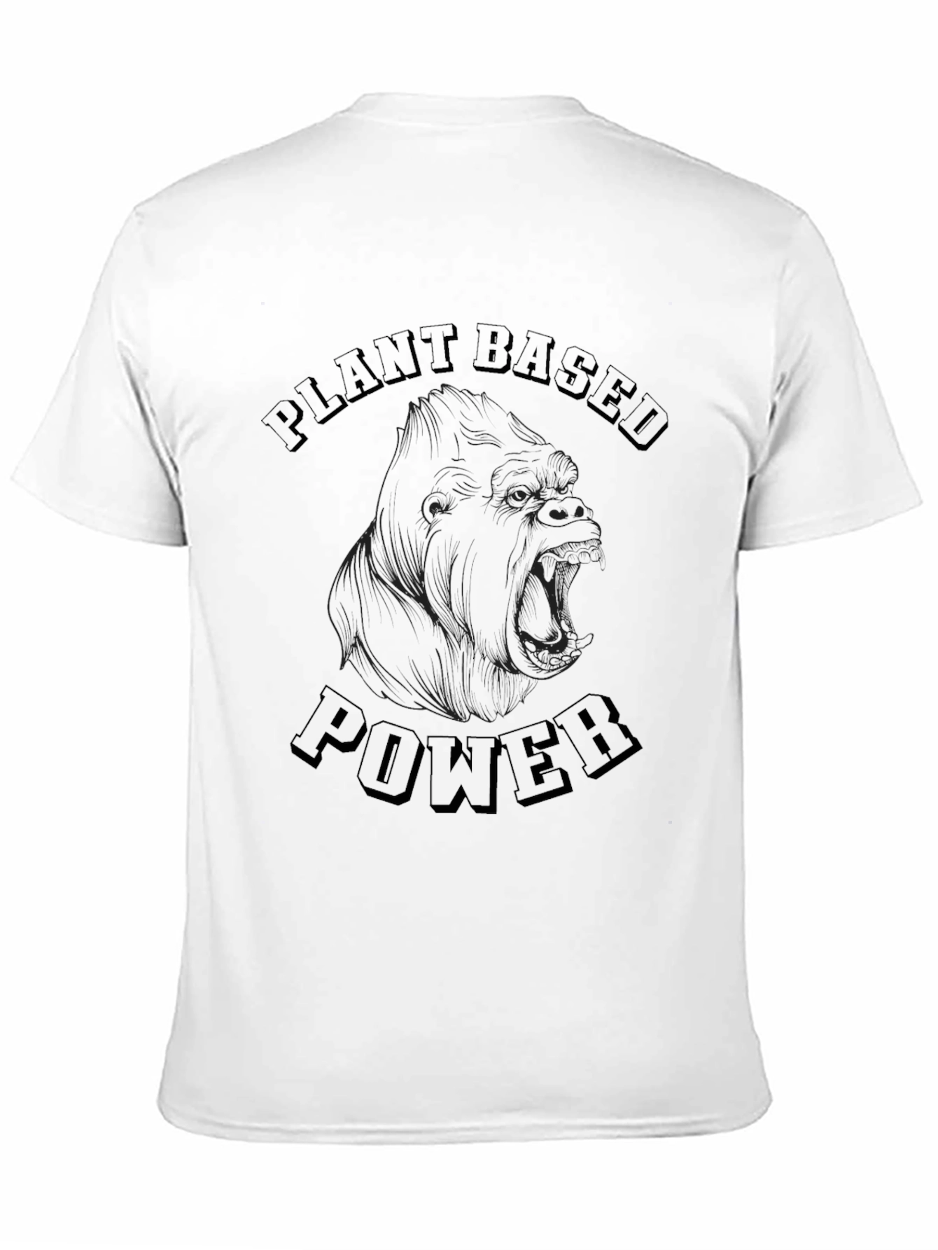 Black Plant Based Power T-Shirt - Gorilla Graphic Tee view 11