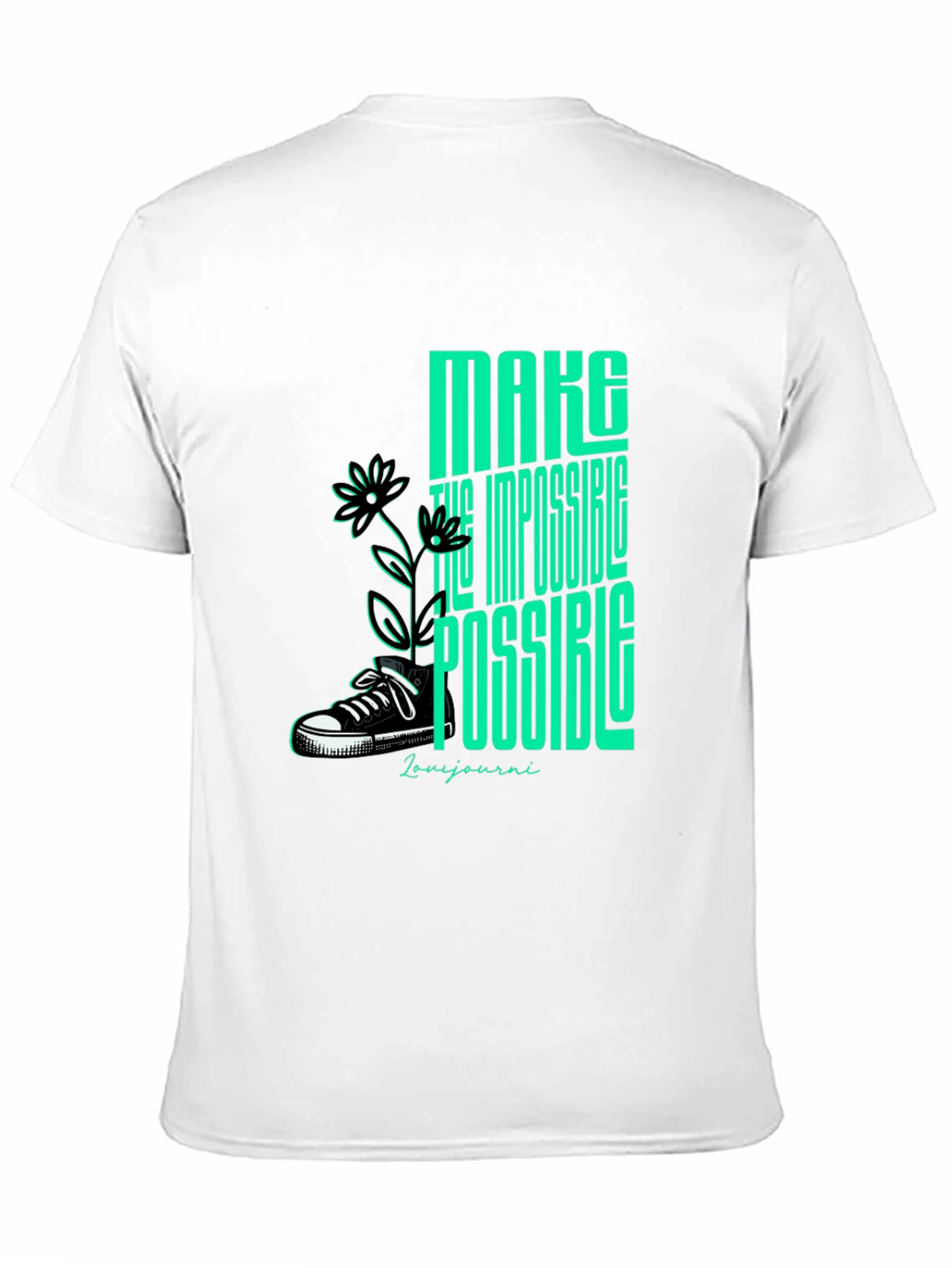 Black Motivational Graphic Tee - Make Impossible Possible view 11