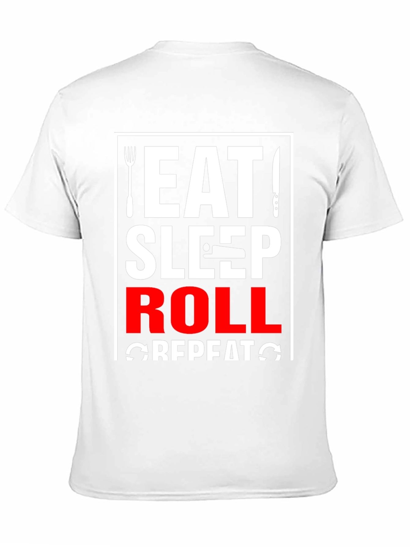 Black Eat Sleep Roll Repeat T-Shirt view 11