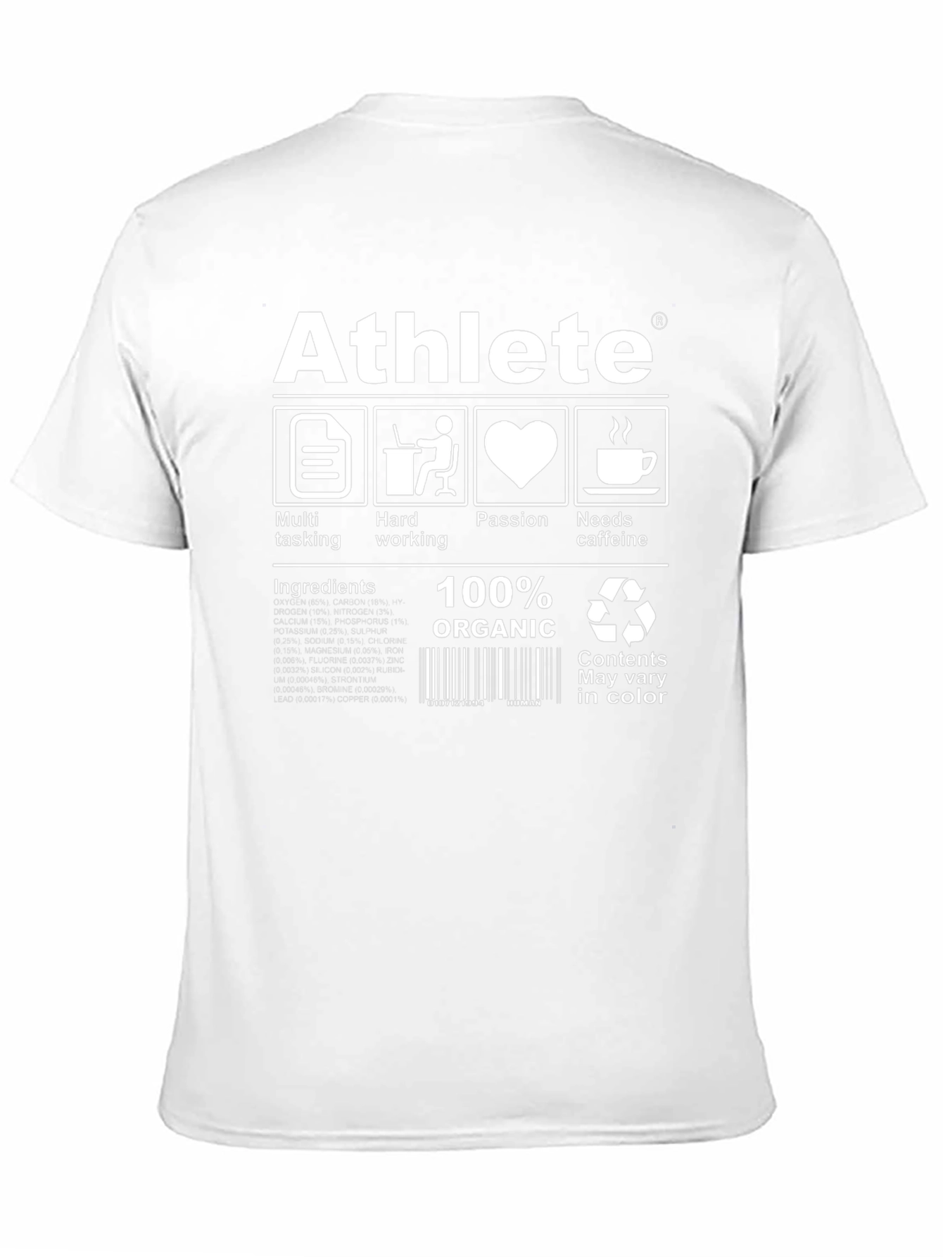 Black Athlete Ingredients T-Shirt - Funny Workout Tee view 11