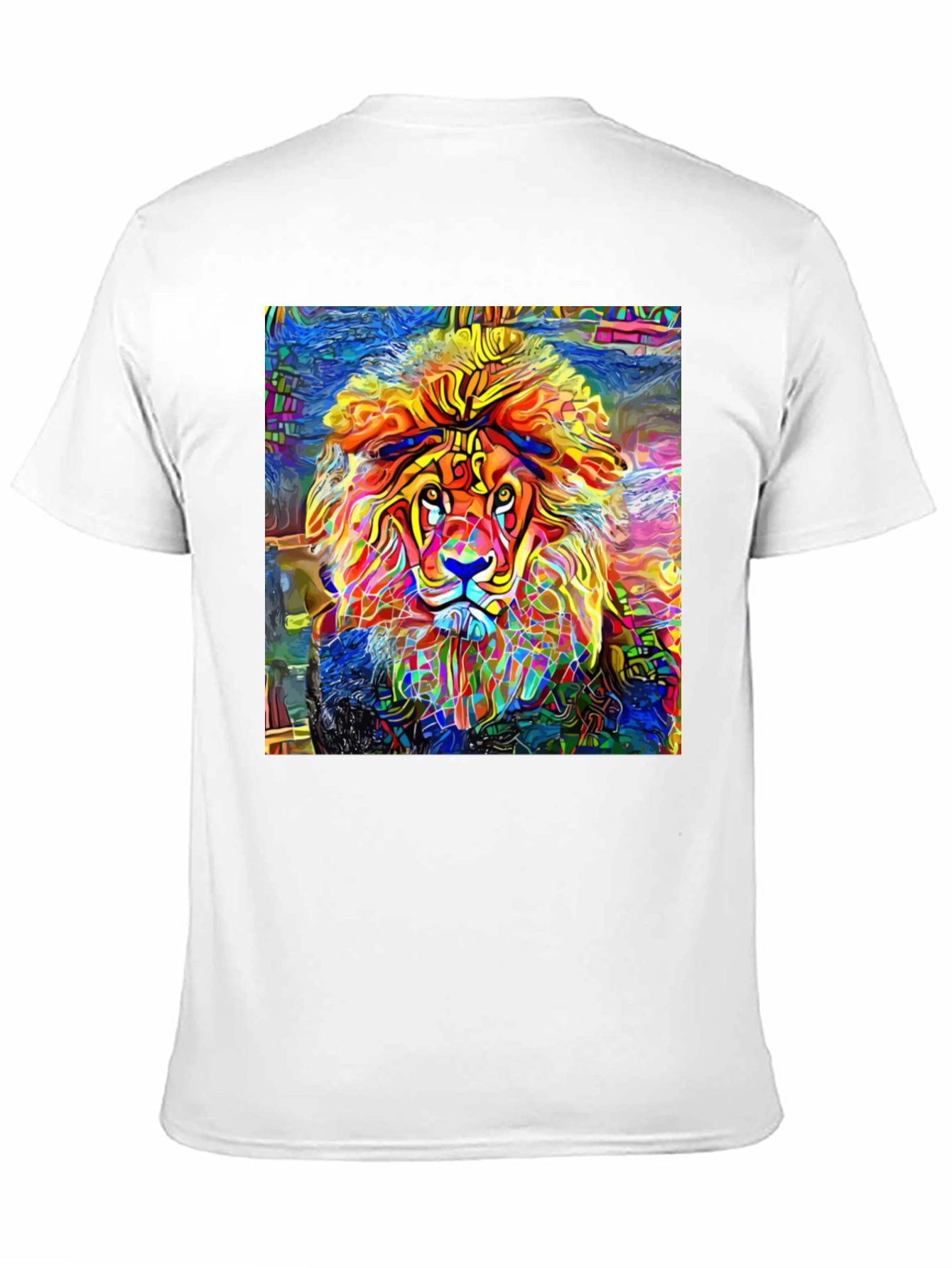 Black Vibrant Lion Graphic Black T-Shirt - Artistic Animal Tee view 11