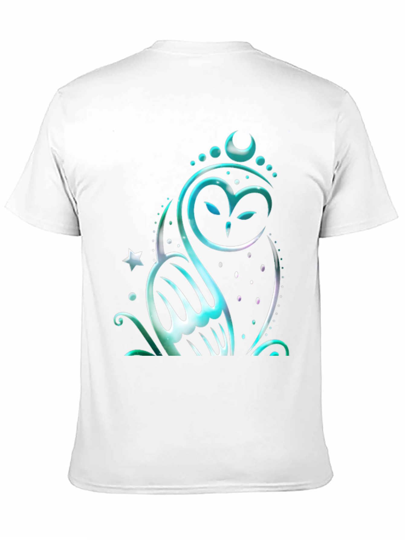 Black Mystical Owl Graphic Tee - Black Cotton Blend Shirt view 11