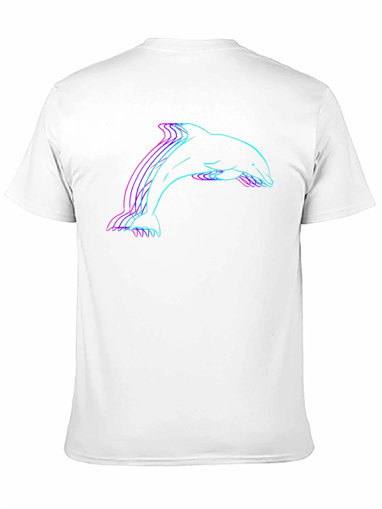 Black Retro Dolphin Graphic Tee - Black Cotton Blend view 11
