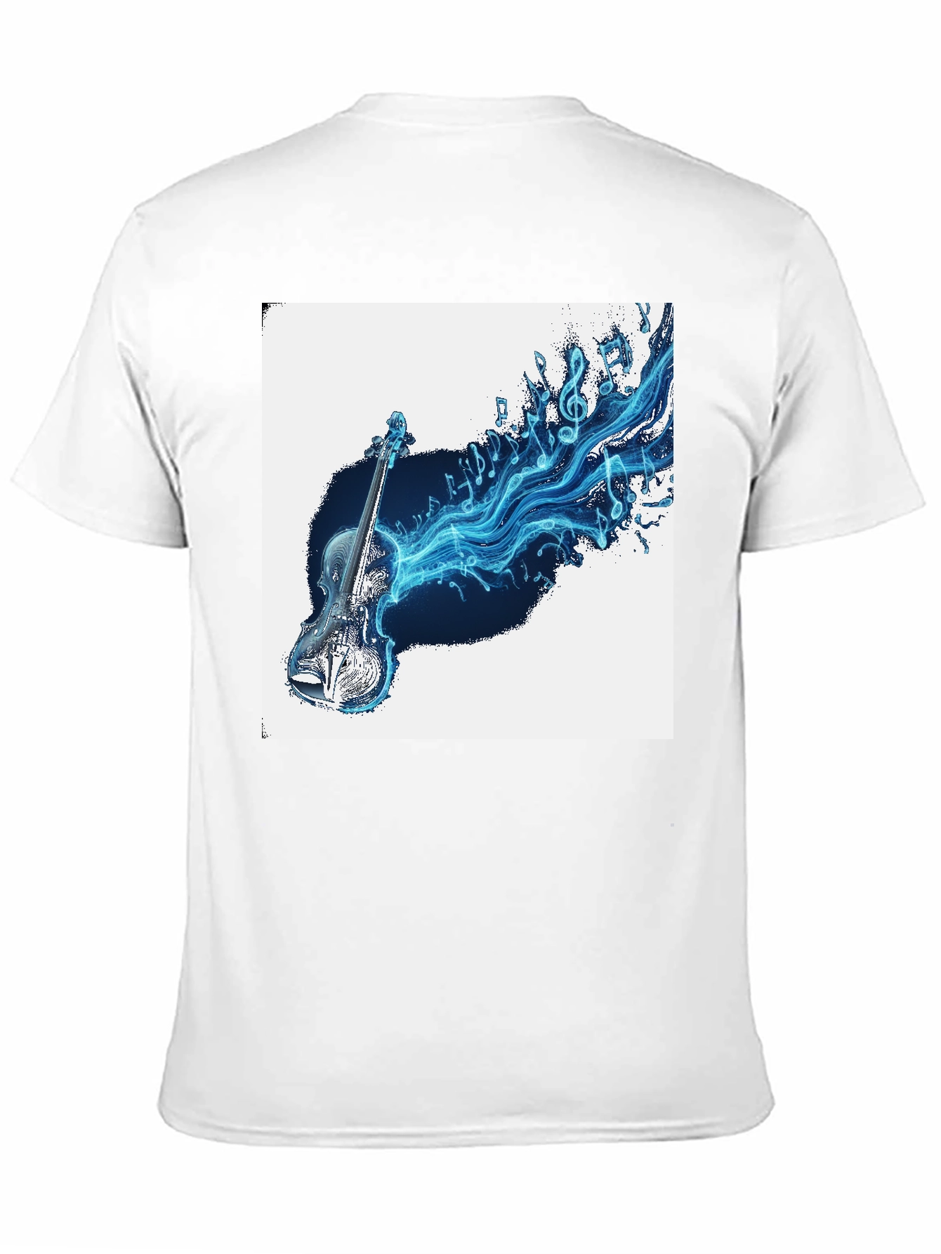 Black Musical Violin Graphic T-Shirt - Black view 11