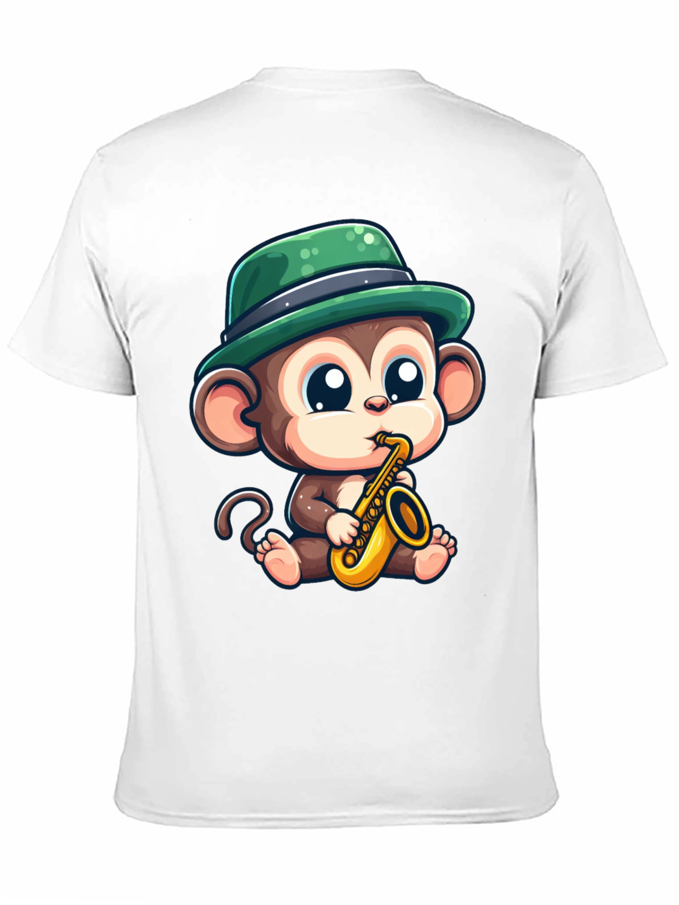 Black Monkey Saxophone T-Shirt: Cool Cartoon Graphic Tee view 11