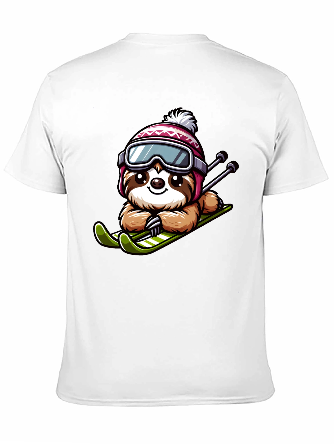 Black Skiing Sloth Graphic Tee - Winter Fun view 11