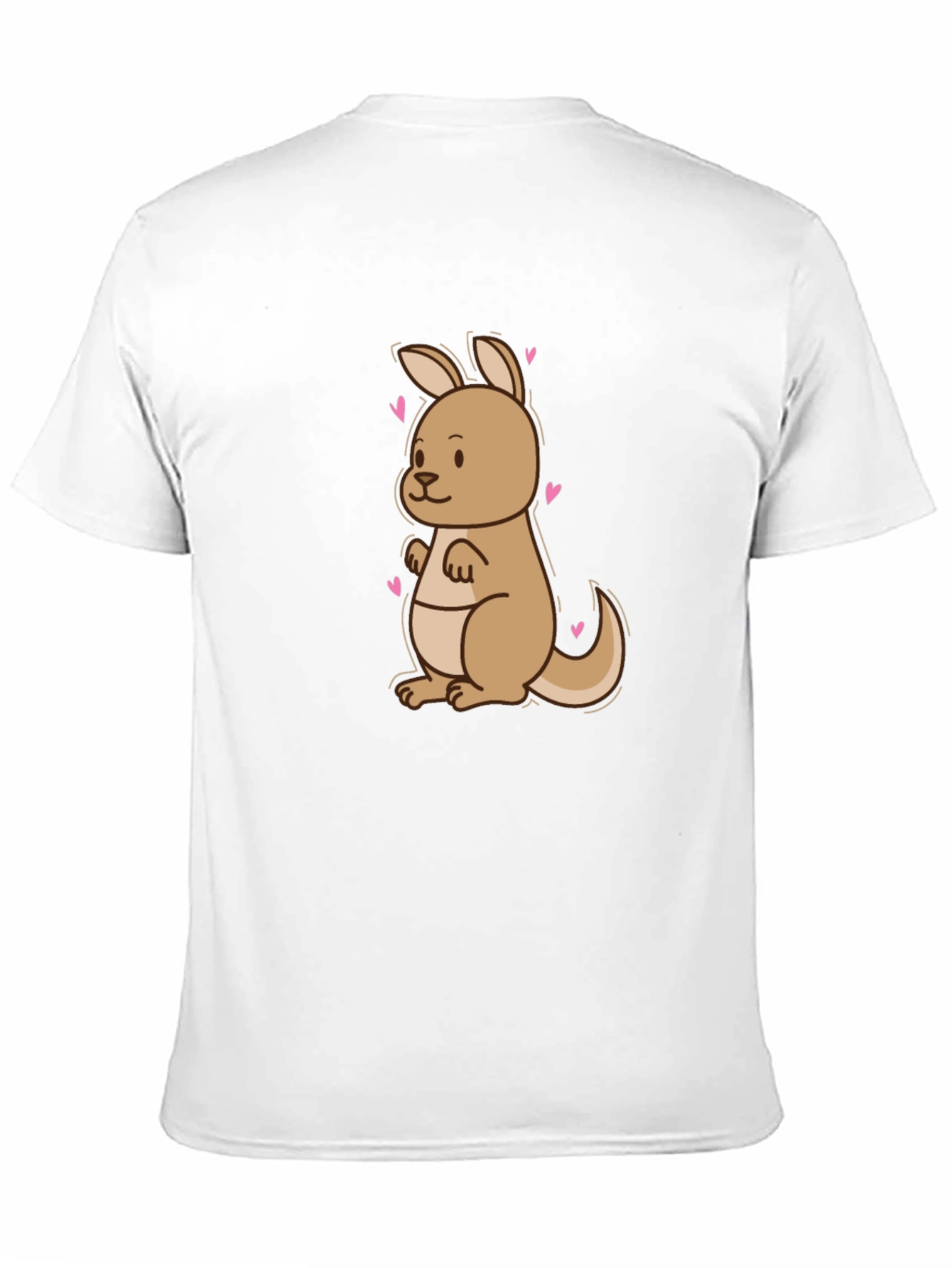 Black Cute Kangaroo Heart Tee - Black Cotton Blend T-Shirt view 11