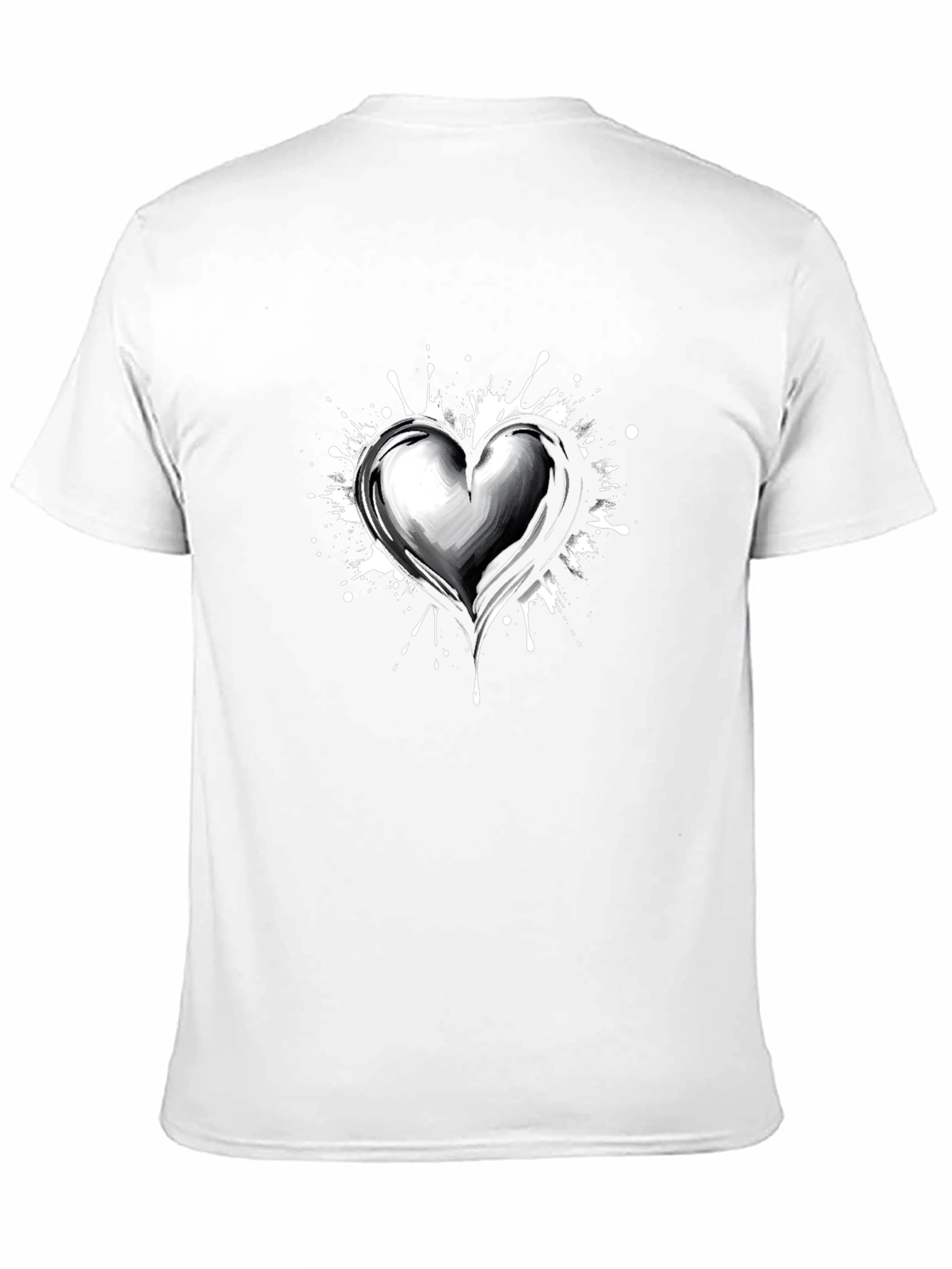 Black Heart Splatter Graphic Tee - Black Cotton Blend view 11