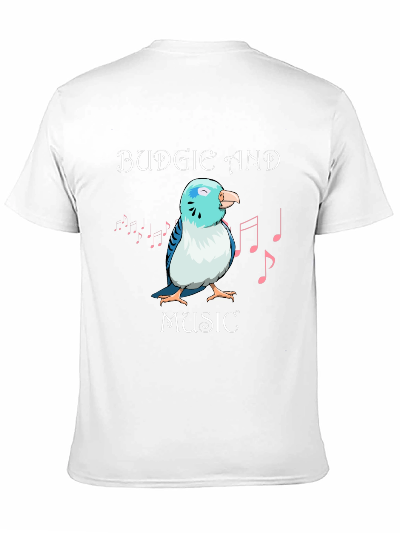 Black Budgie and Music Graphic T-Shirt view 11