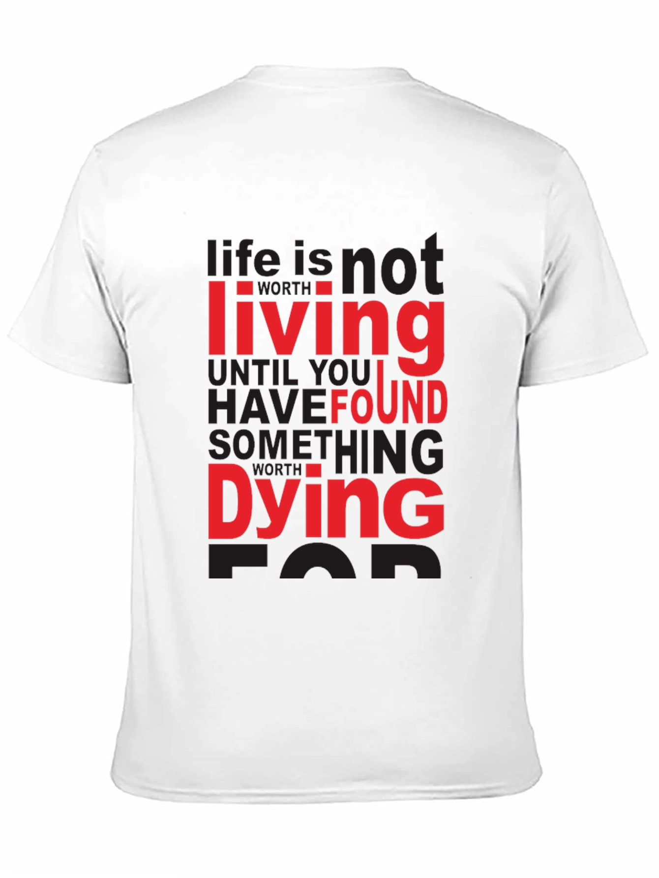 Black Life Quote T-Shirt - Living Dying Found Black Tee view 11