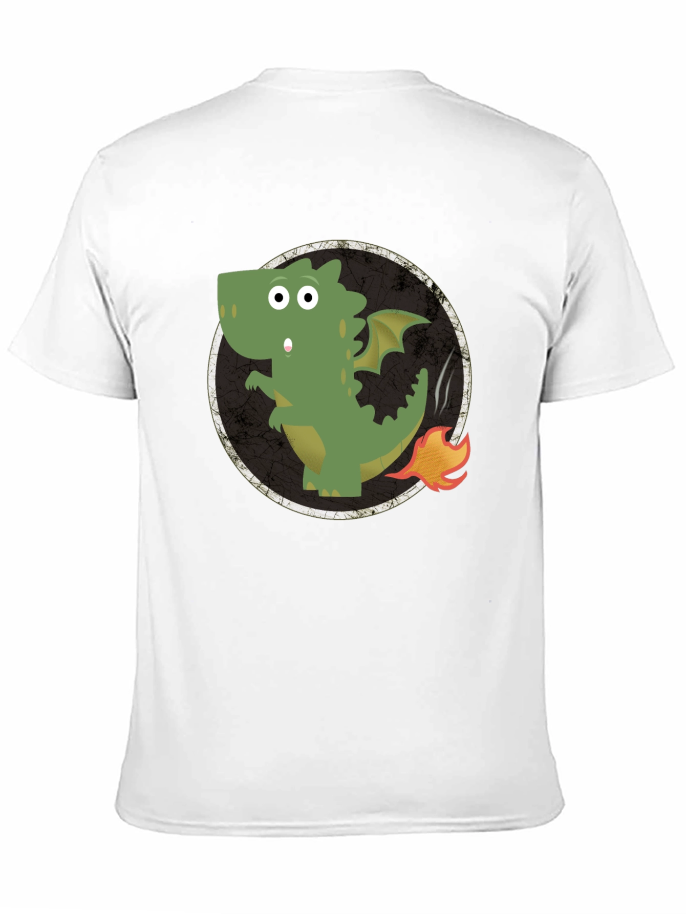 Black Dragon Fire Tail Graphic Tee - Black Cotton T-Shirt view 11