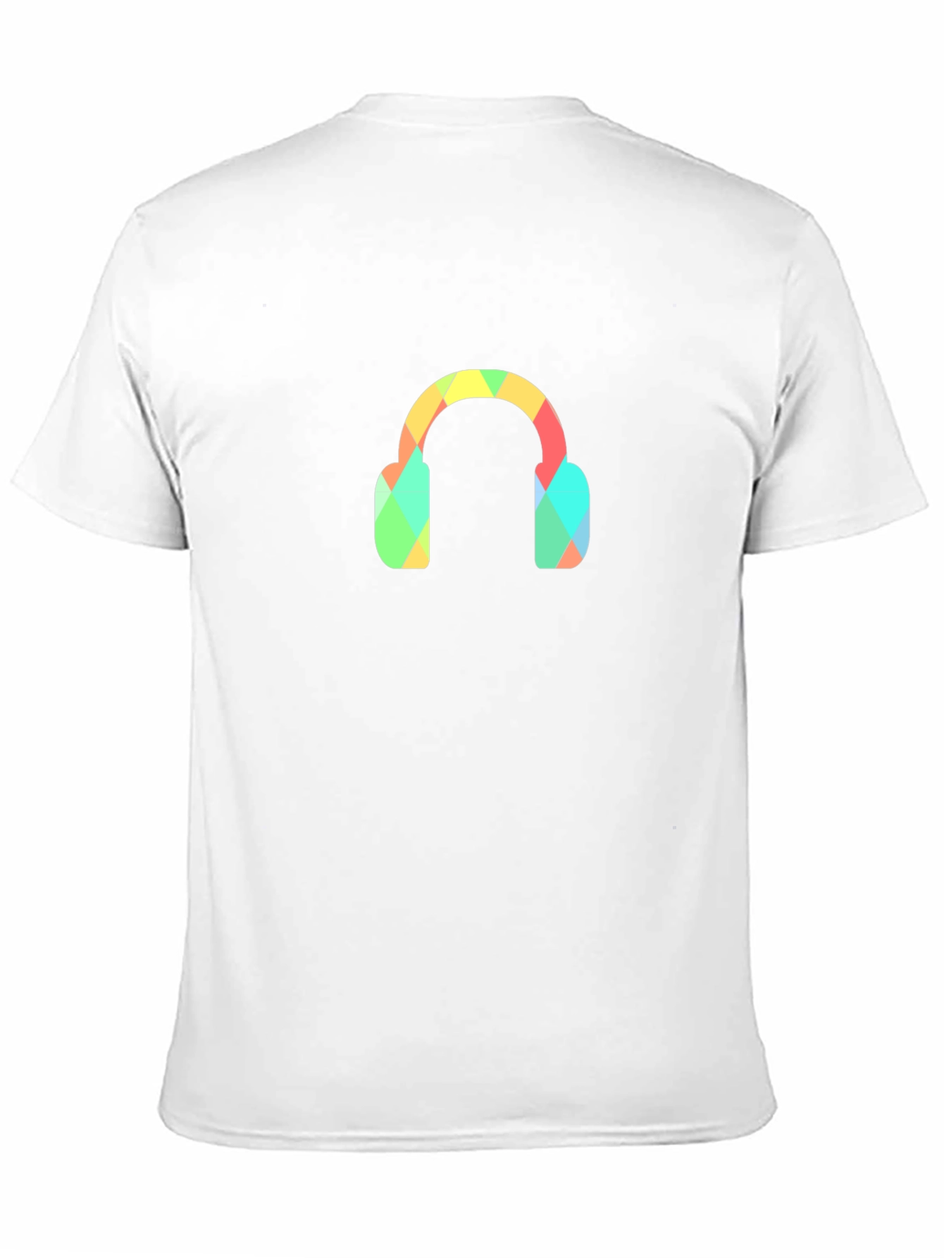 Black Geometric Headphones Black T-Shirt view 11