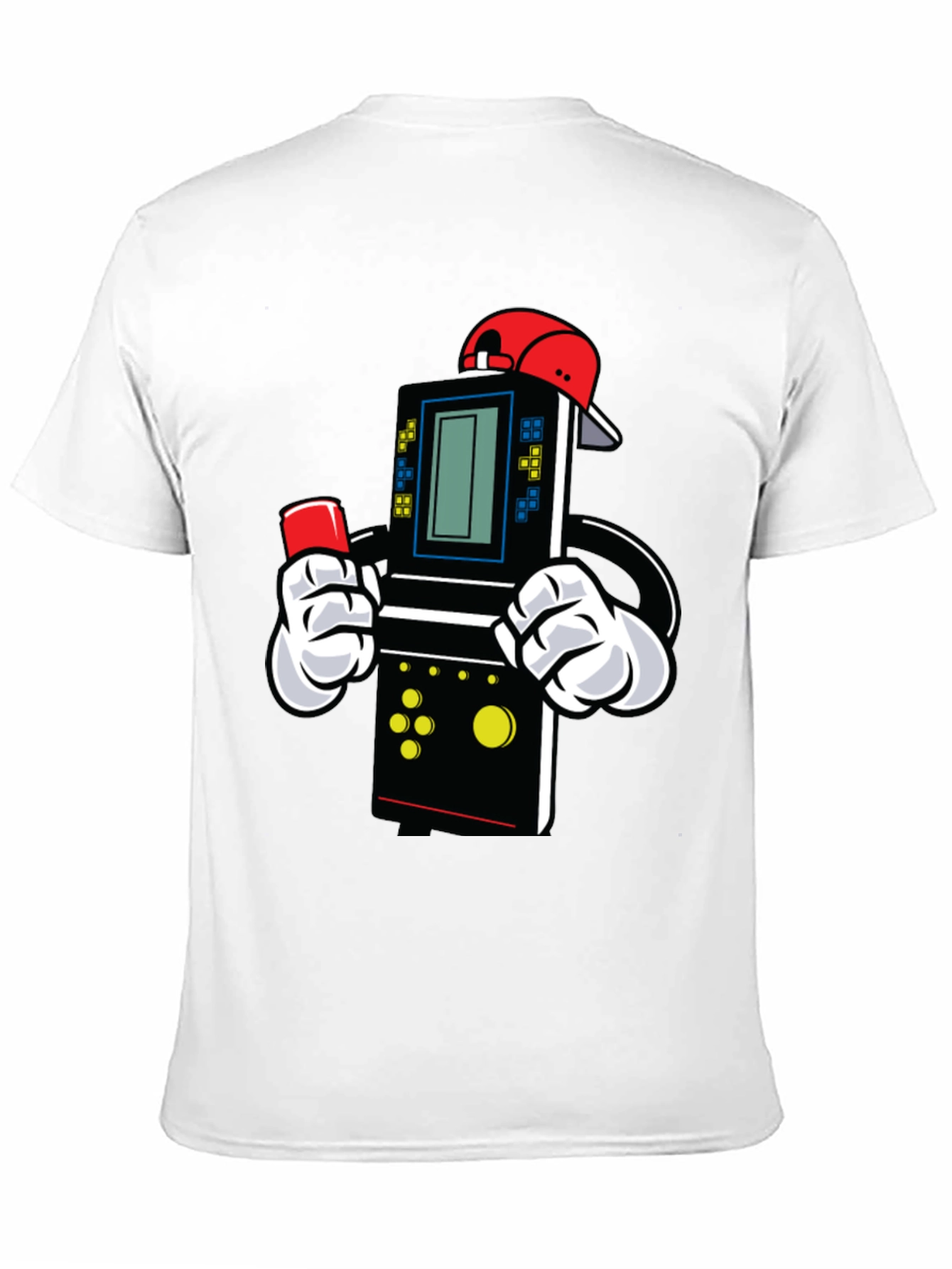 Black Retro Game Character T-Shirt view 11