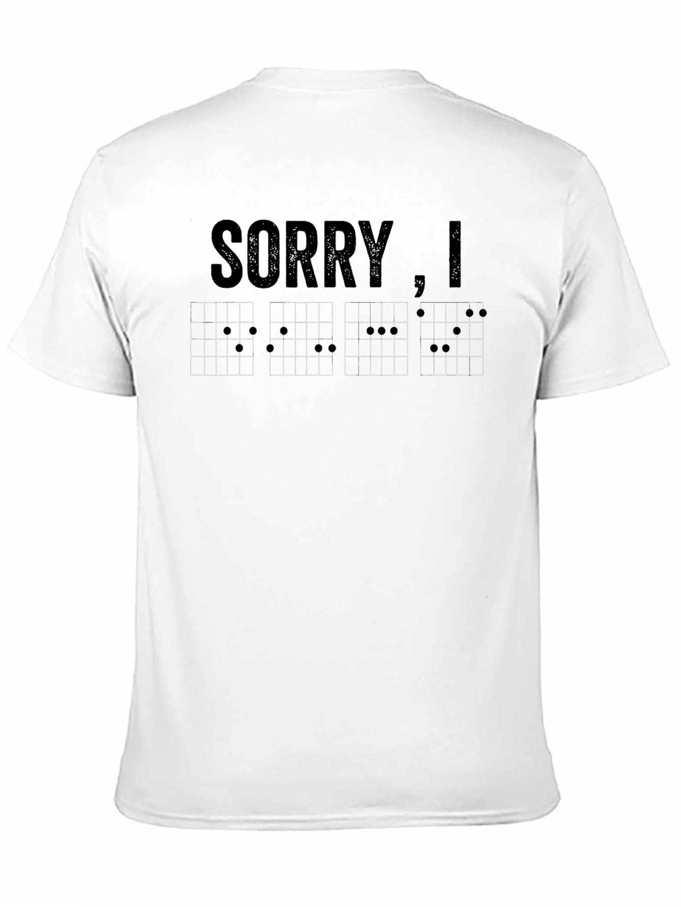 Black Sorry, I Flat T-Shirt Music Chord Humor view 11