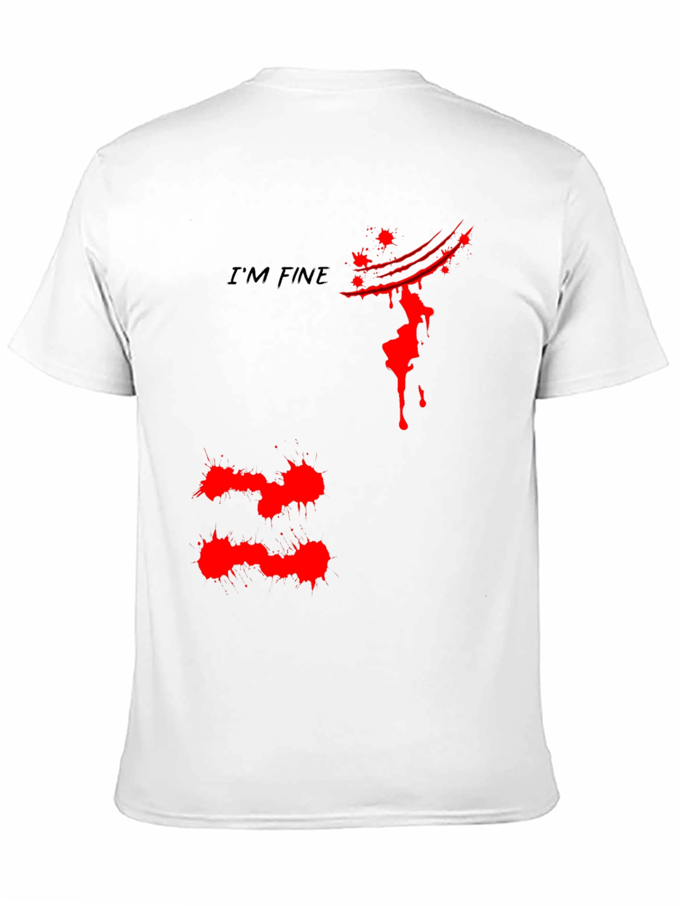 Black I'm Fine Graphic Tee - Black Cotton T-Shirt view 11