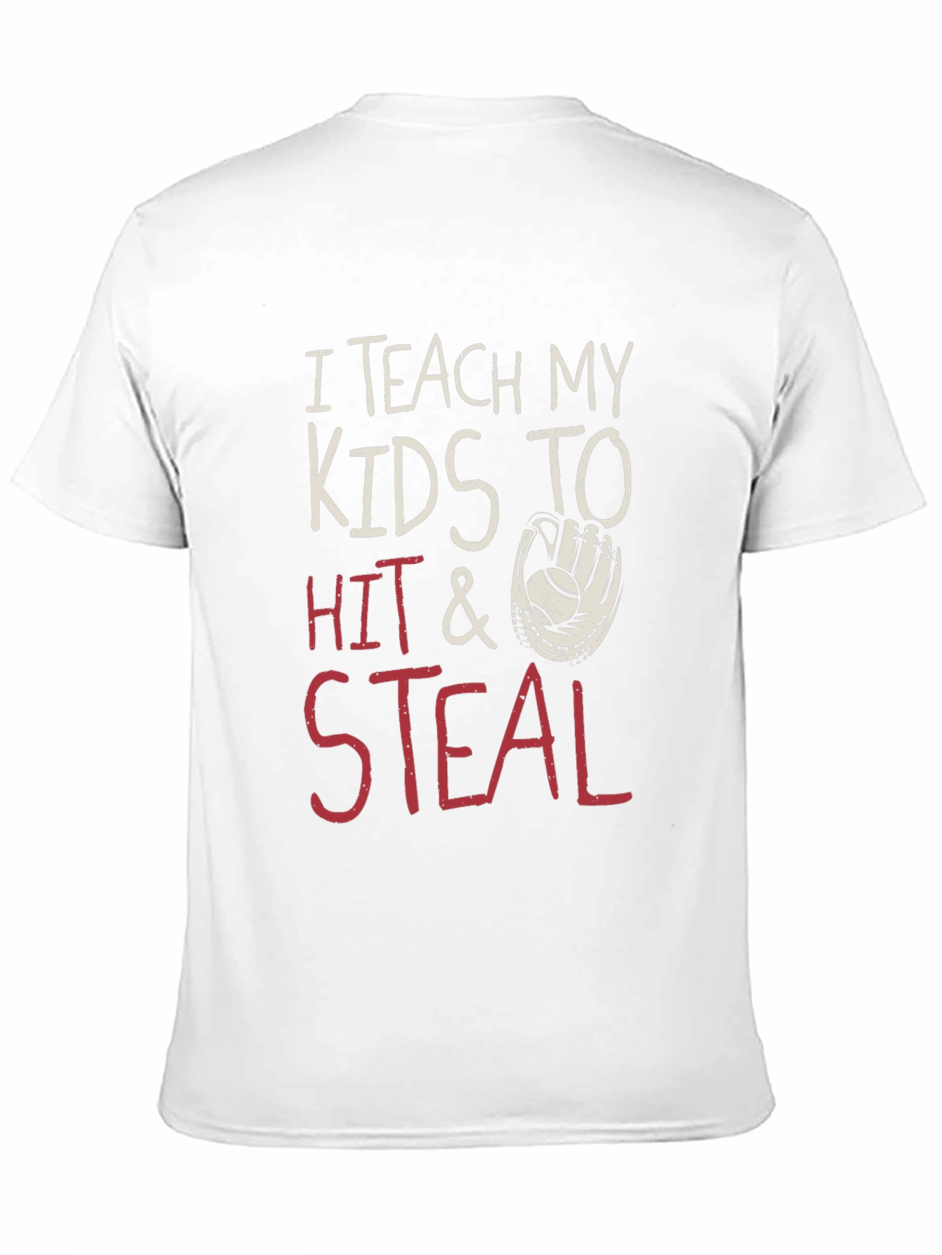 Black I Teach My Kids to Hit & Steal Baseball Graphic Tee view 11