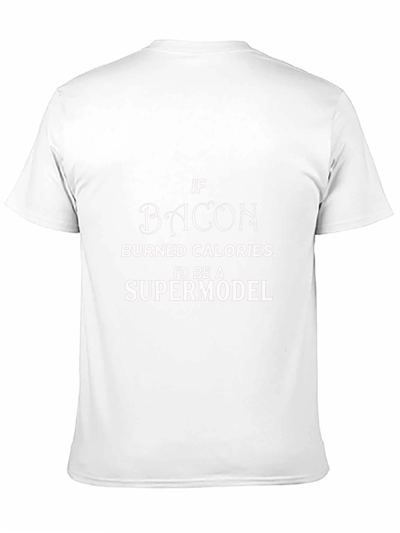 Black Funny Bacon Supermodel T-Shirt - Unisex Crew Neck view 11