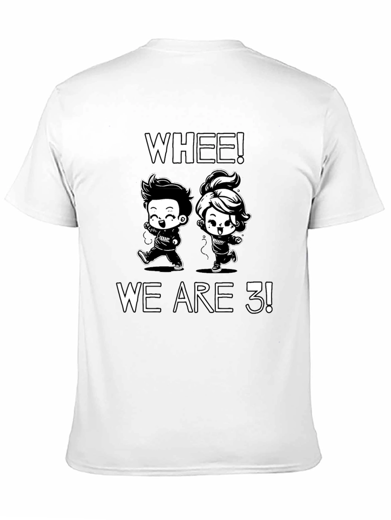 Black Whee! We Are 3! Cartoon T-Shirt view 11