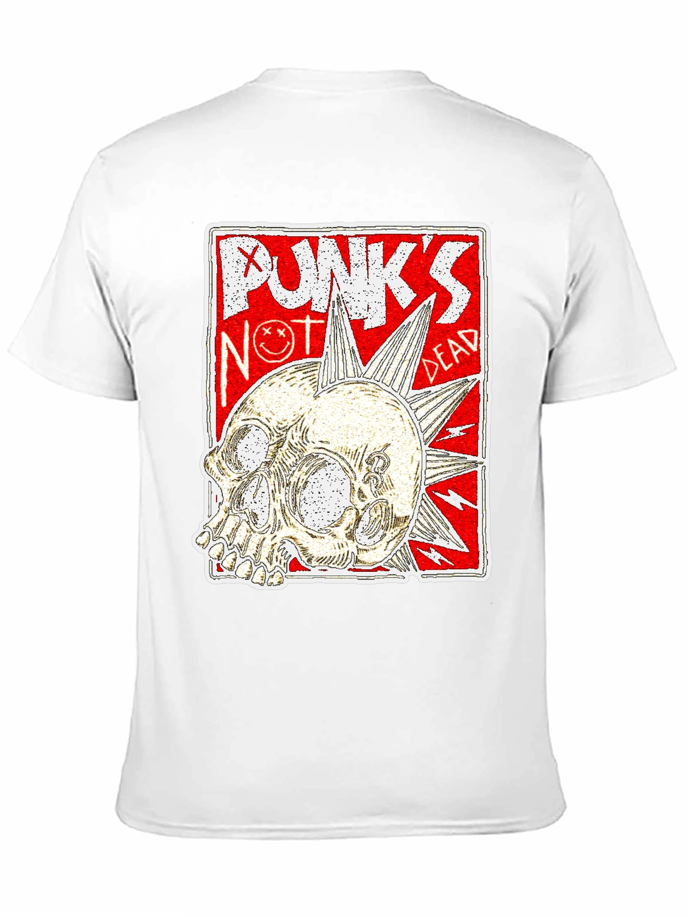 Black Punk's Not Dead Skull Graphic Tee - Black view 11