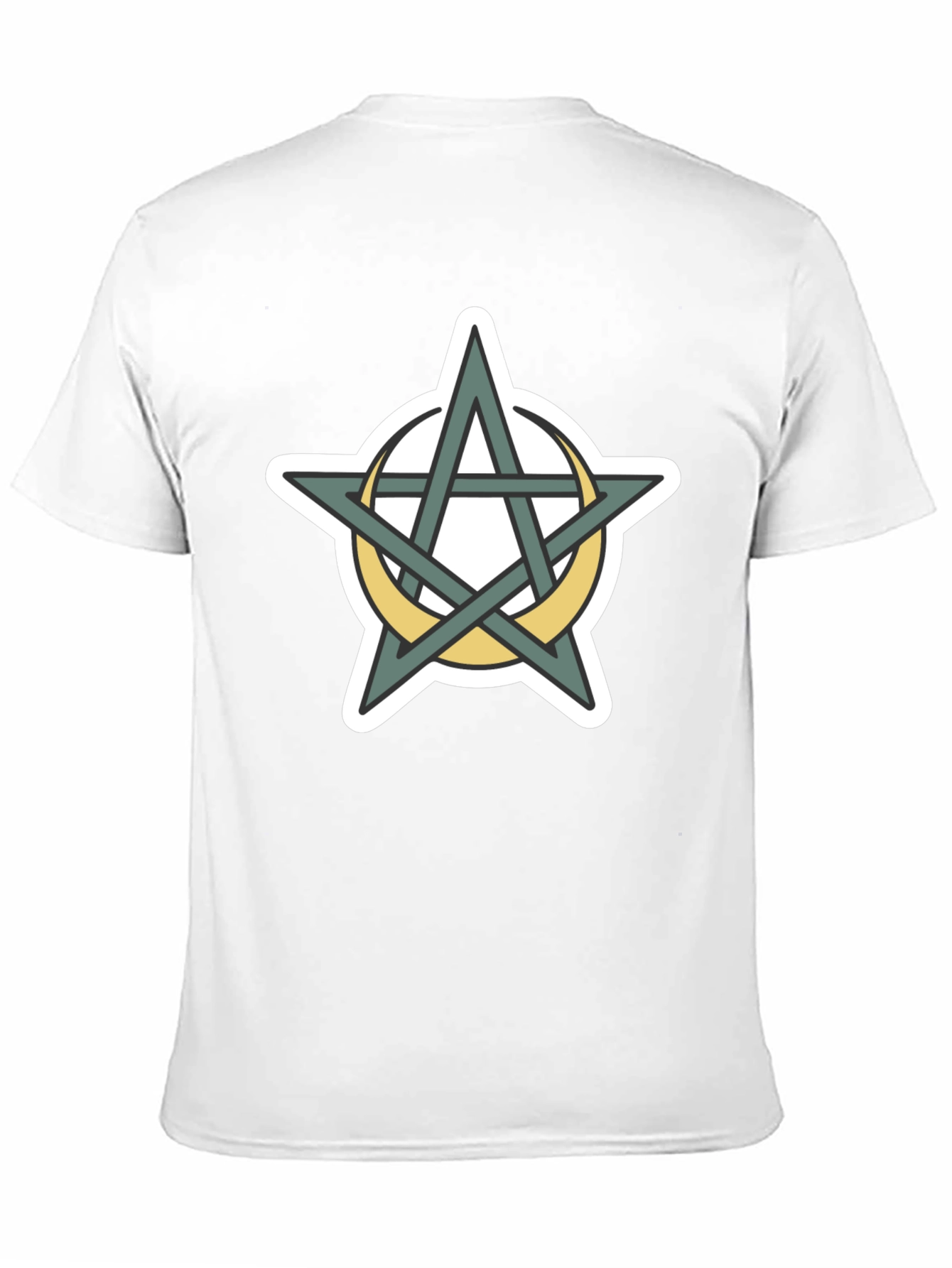 Black Occult Pentagram Moon T-Shirt - Black view 11
