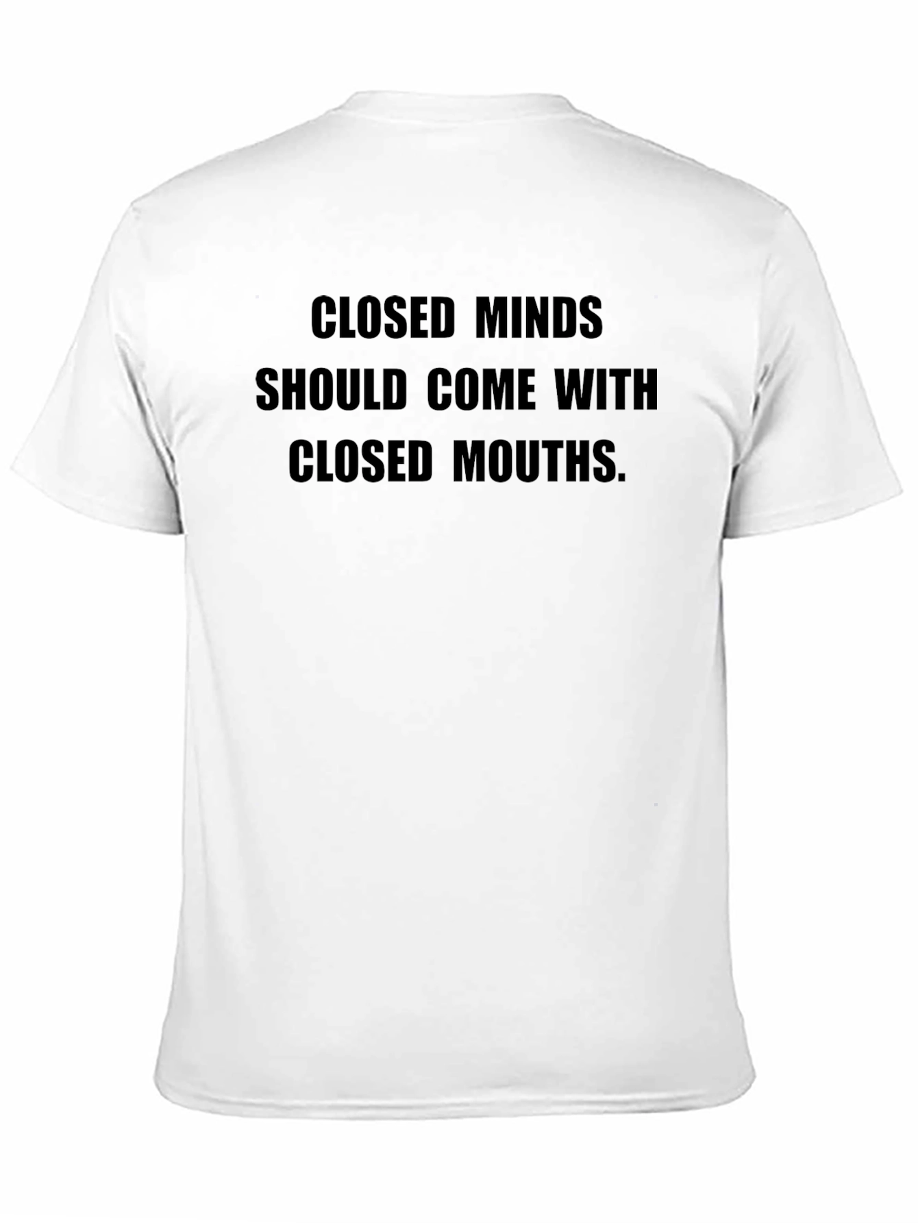 Black Closed Minds T-Shirt - Funny Slogan Tee view 11