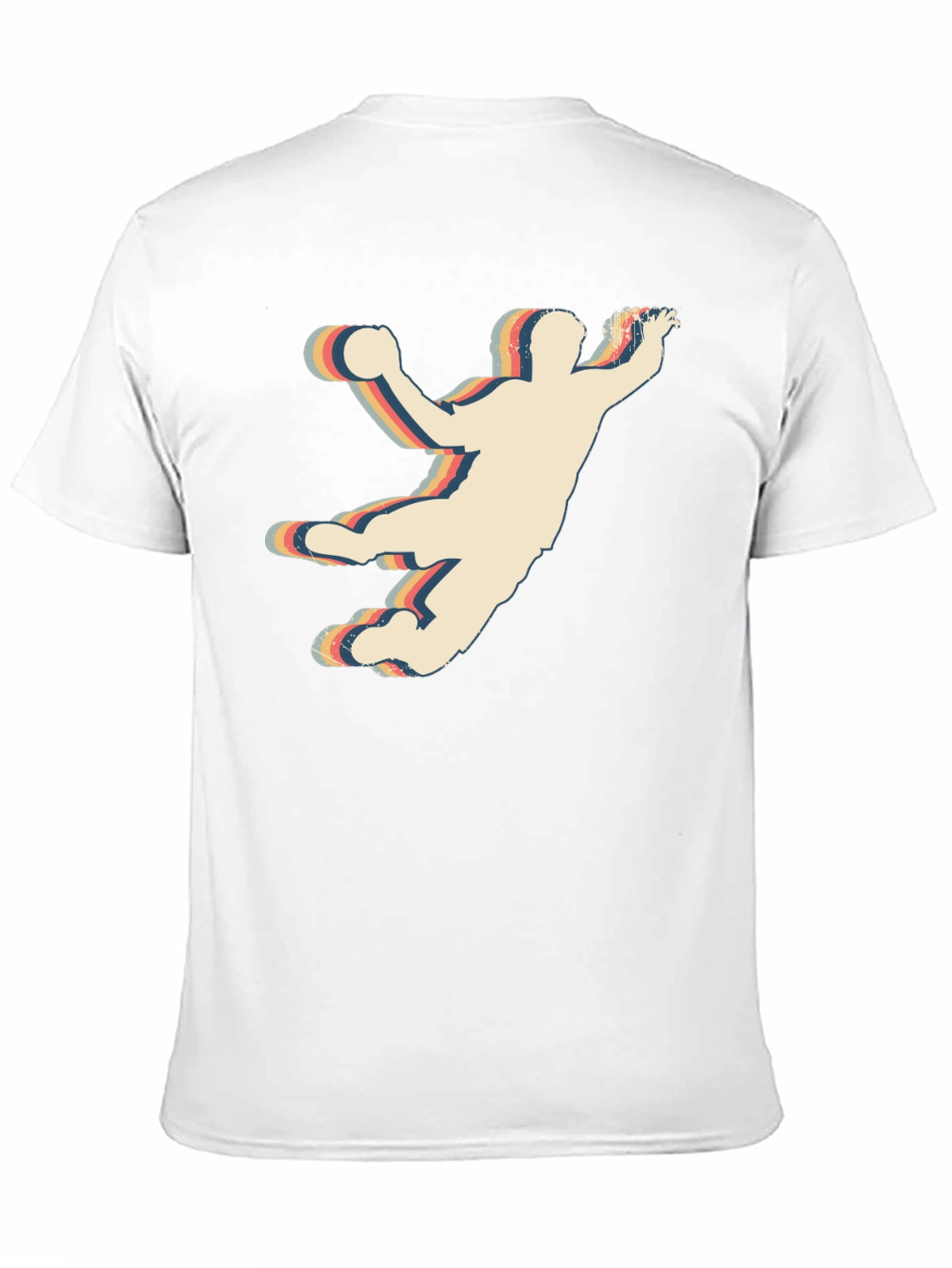 Black Retro Handball Player Graphic T-Shirt view 11