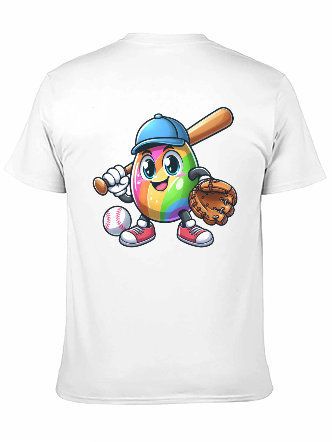 Black Rainbow Baseball Egg T-Shirt view 11