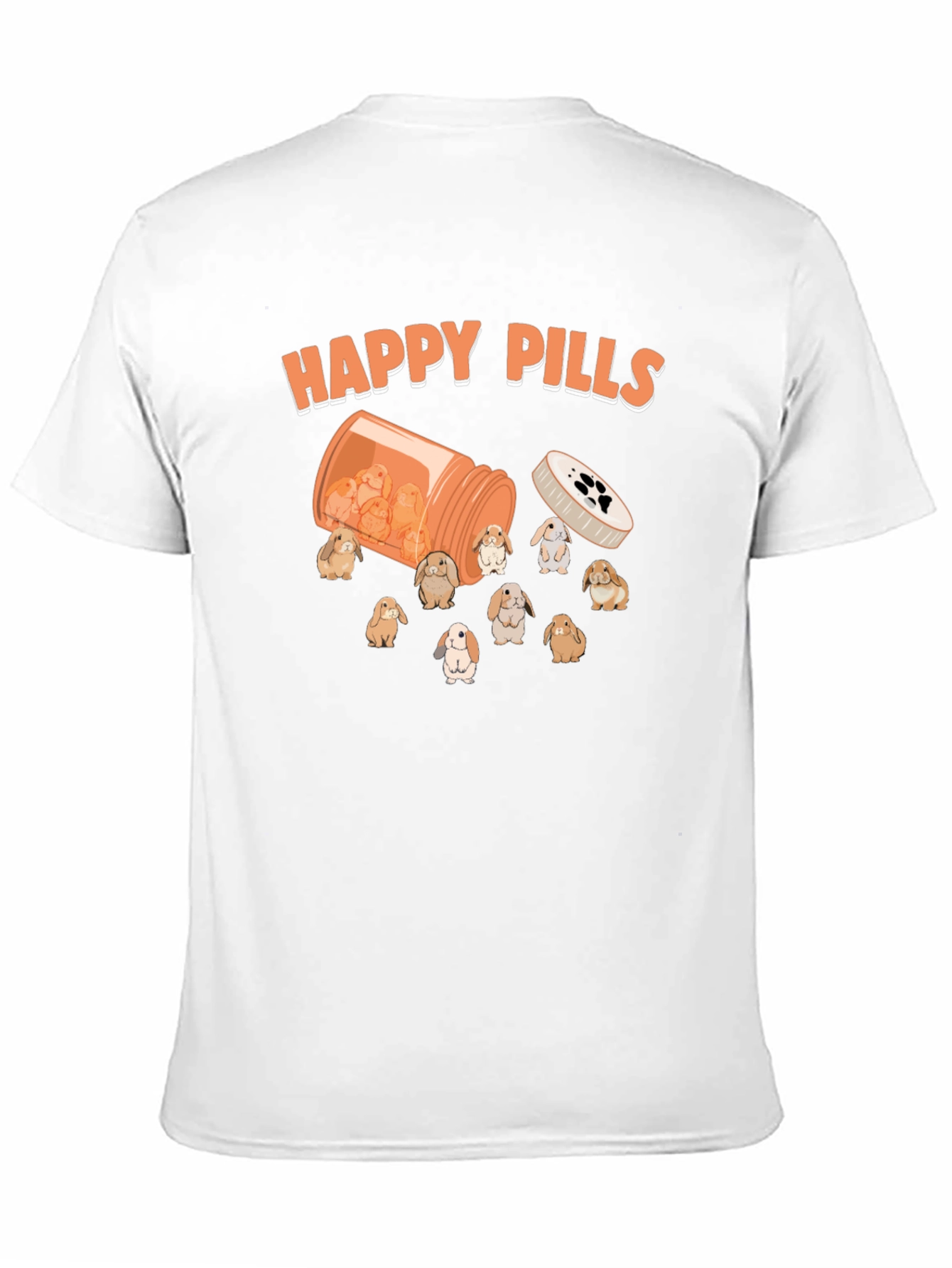 Black Happy Pills Bunny T-Shirt Cute Graphic Tee view 11