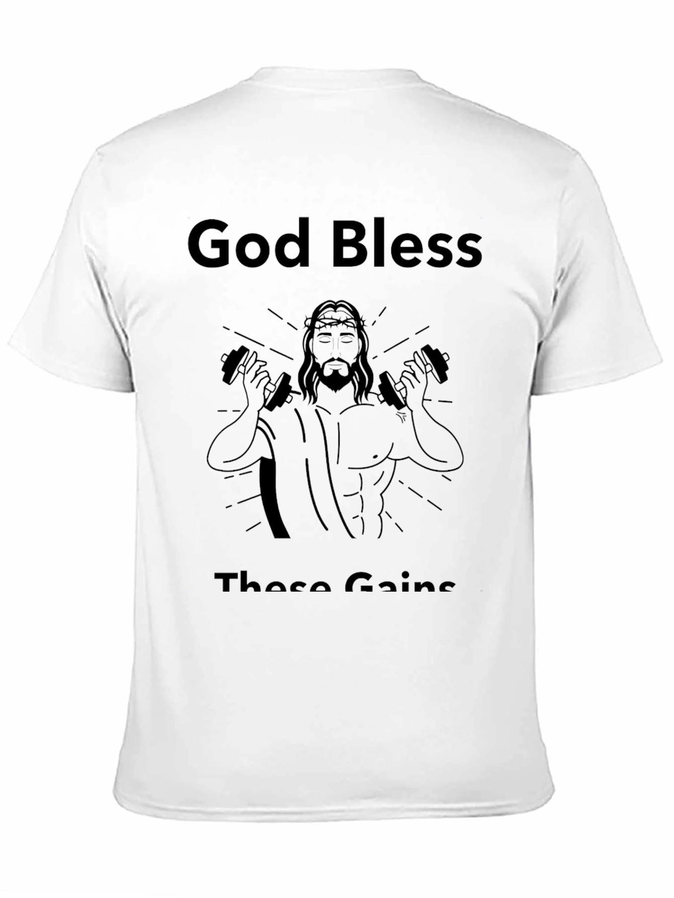 Black God Bless These Gains Black T-Shirt view 11