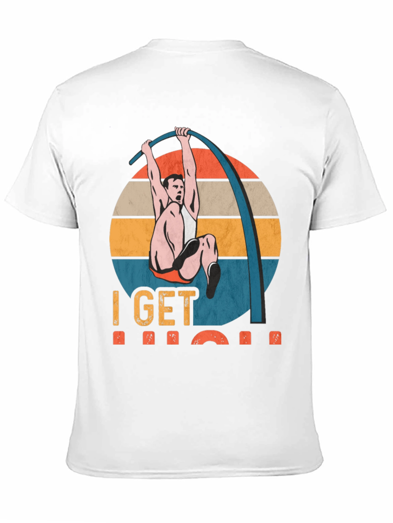 Black I Get High Pole Vault T-Shirt view 11