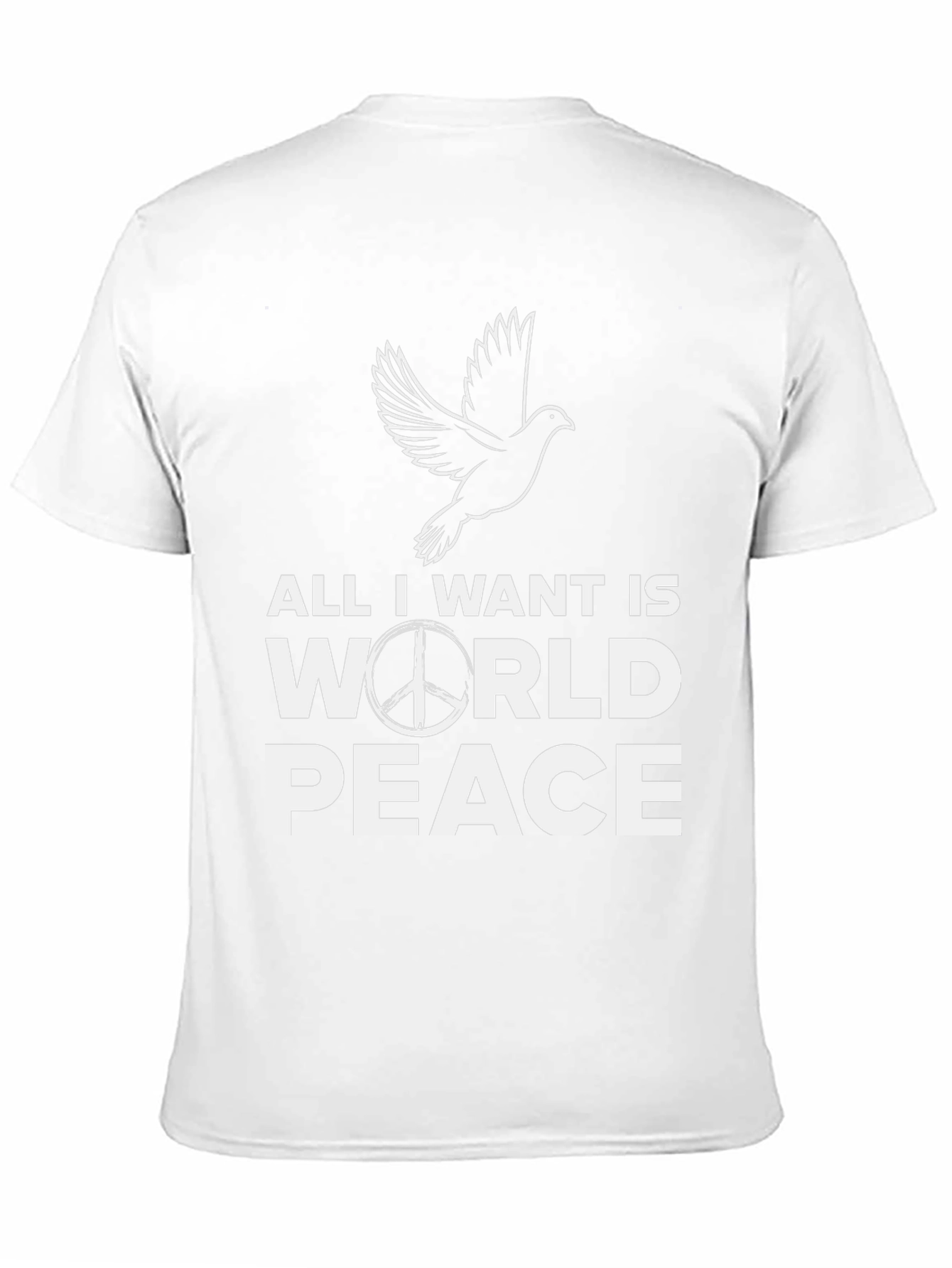 Black Peace Dove T-Shirt - All I Want Is World Peace Black Tee view 11