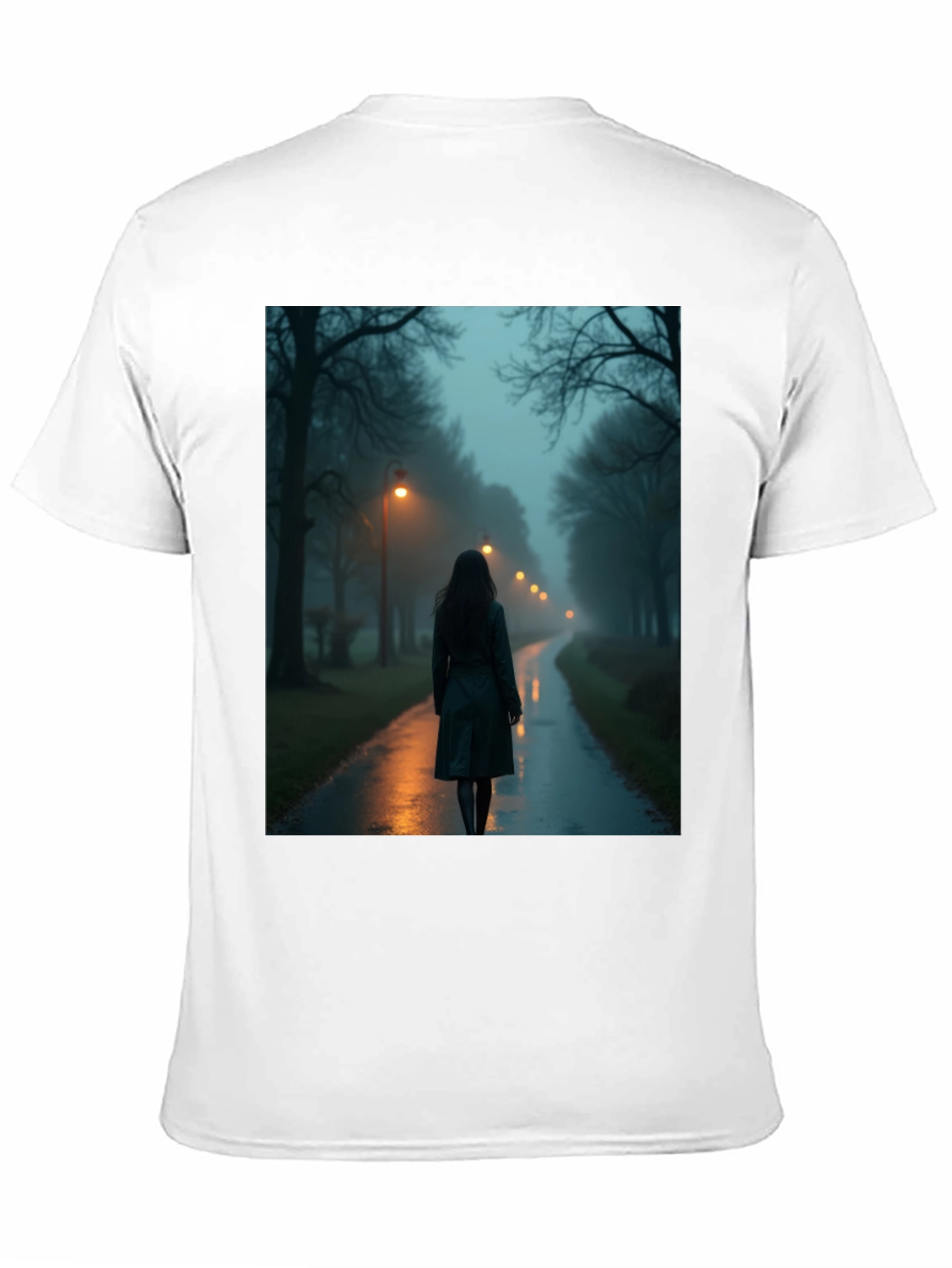 Black Mystic Walk T-Shirt - Dark & Atmospheric Design view 11