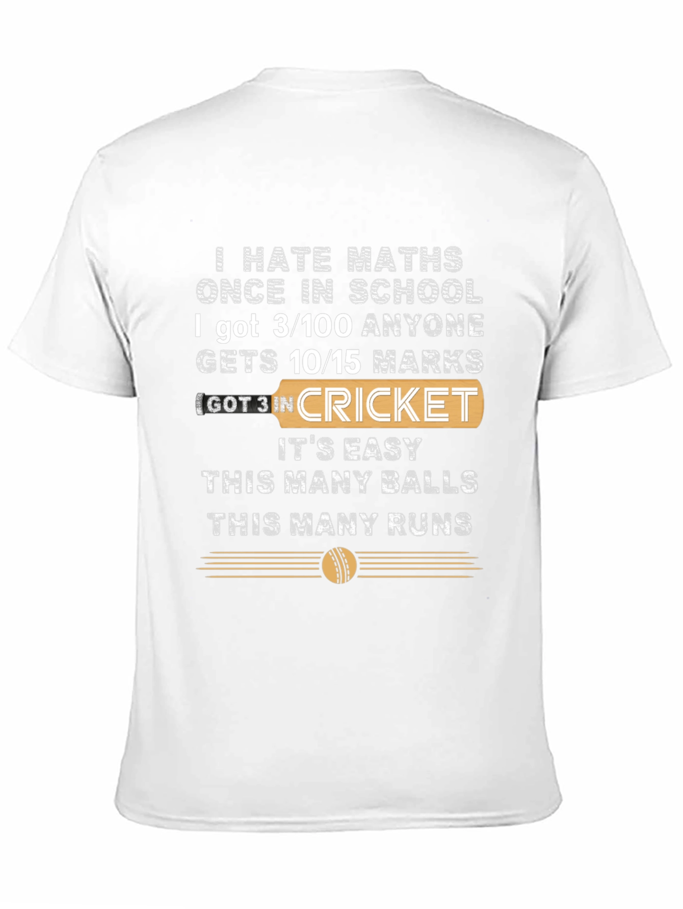 Black I Hate Maths Cricket T-Shirt view 11