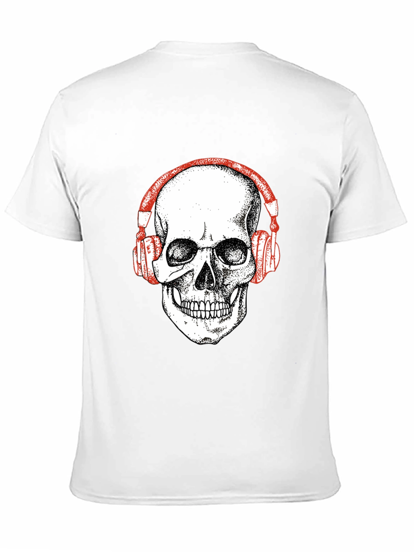 Black Skull Headphones Graphic Tee - Black view 11