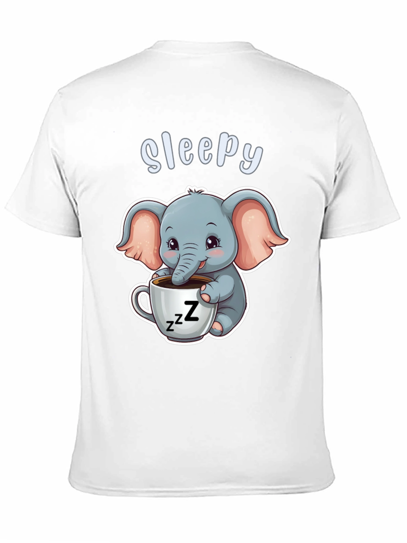 Black Sleepy Elephant Graphic Tee - Cute Cartoon Shirt view 11