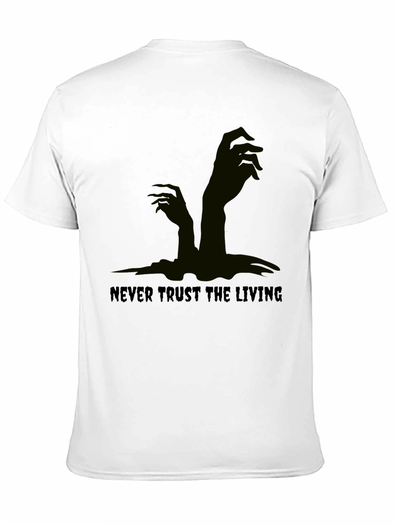 Black Never Trust the Living Black Graphic Tee view 11