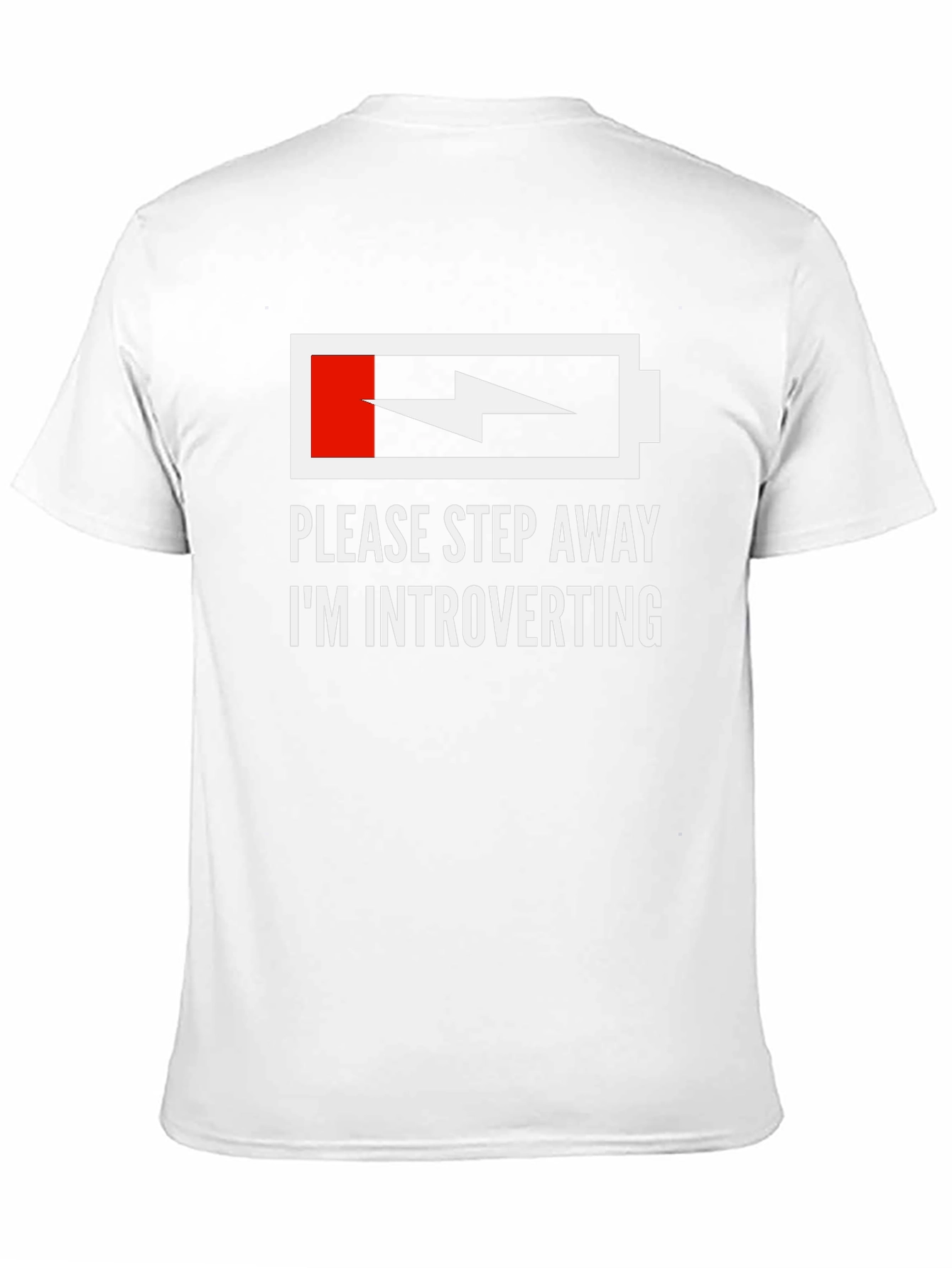 Black Introvert Humor T-Shirt - Low Battery Graphic Tee view 11