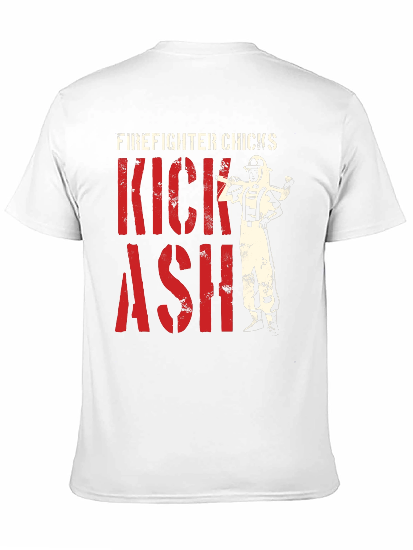 Black Firefighter Chicks Kick Ash T-Shirt view 11