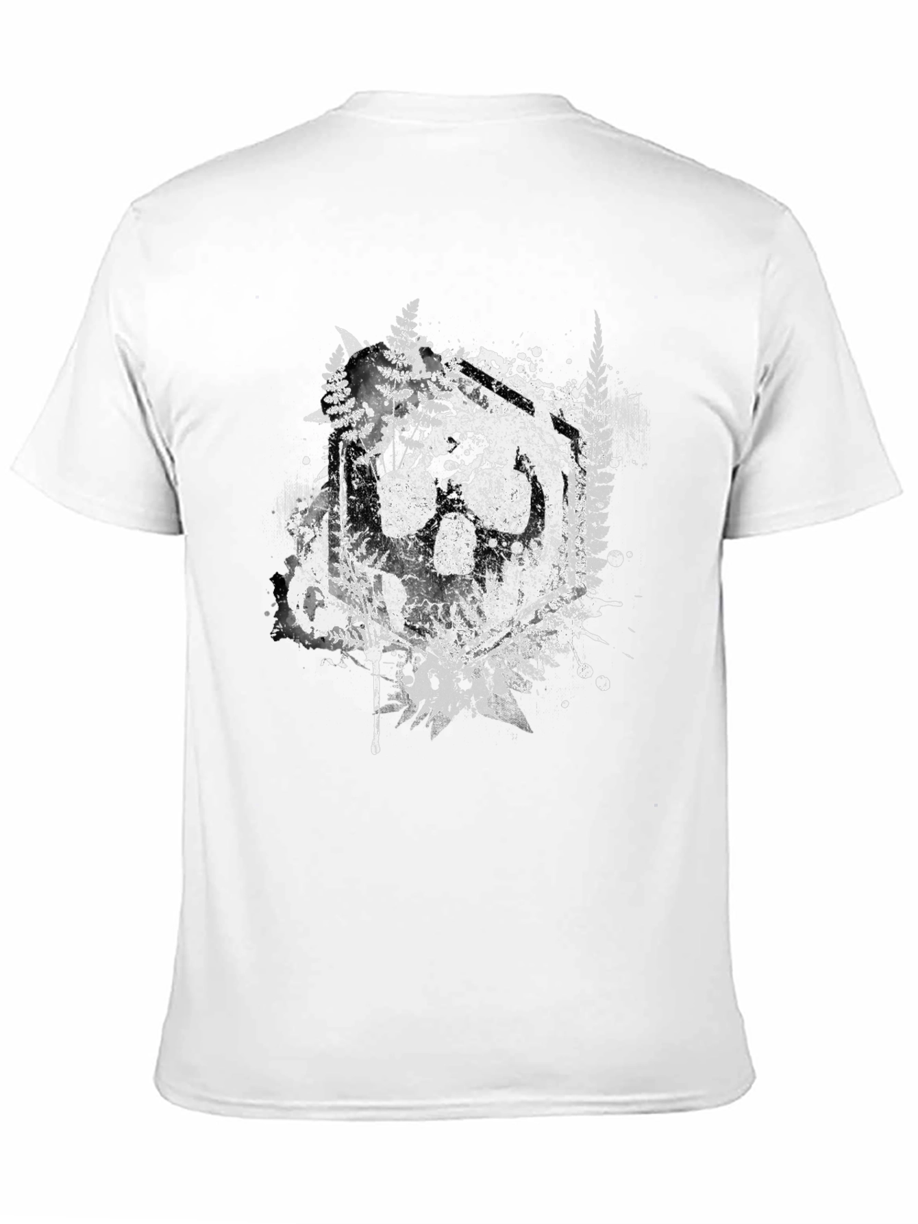 Black Nature Wolf Paw Print Graphic Tee - Black view 11