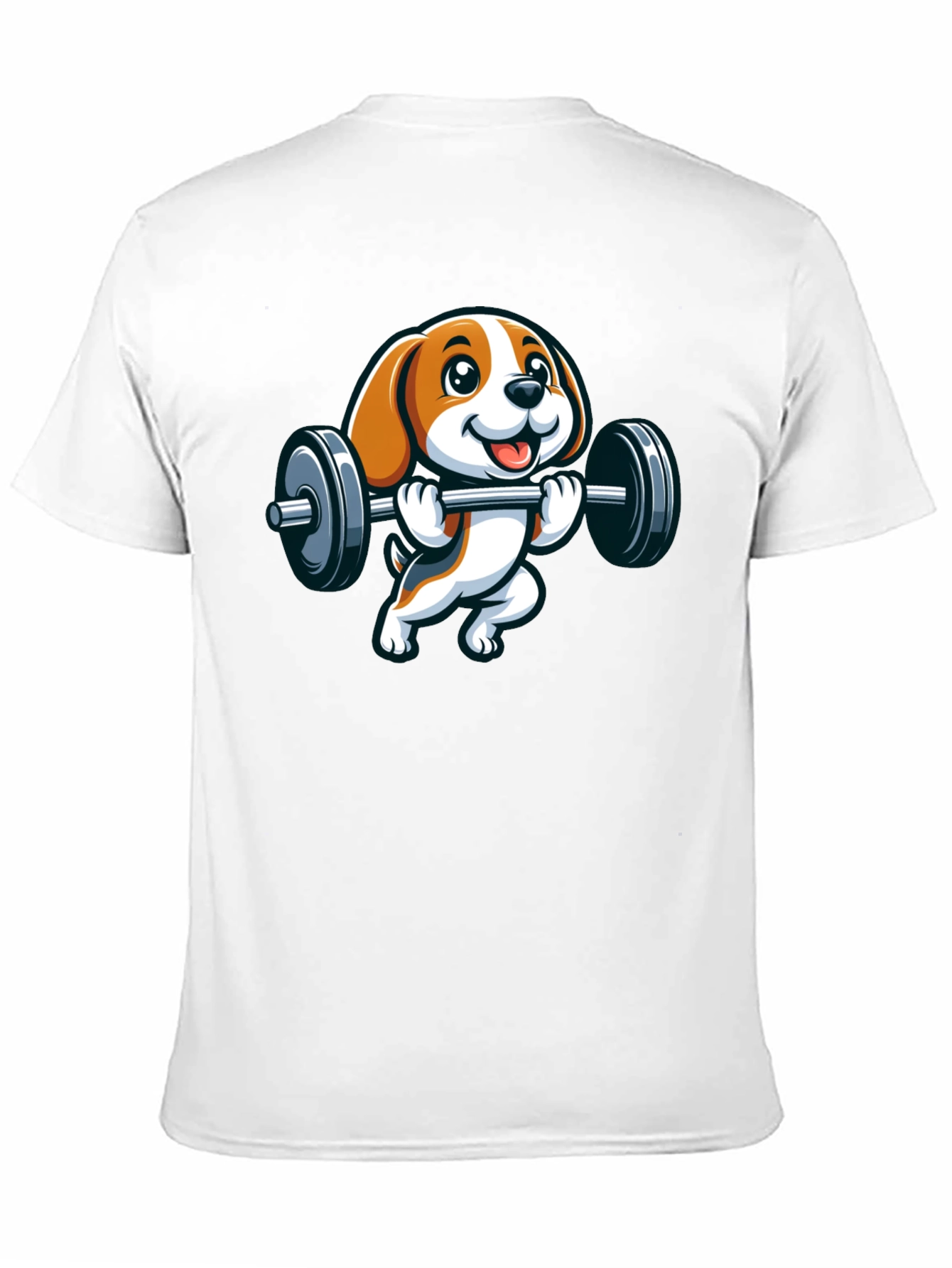 Black Cute Dog Lifting Weights Graphic T-Shirt view 11